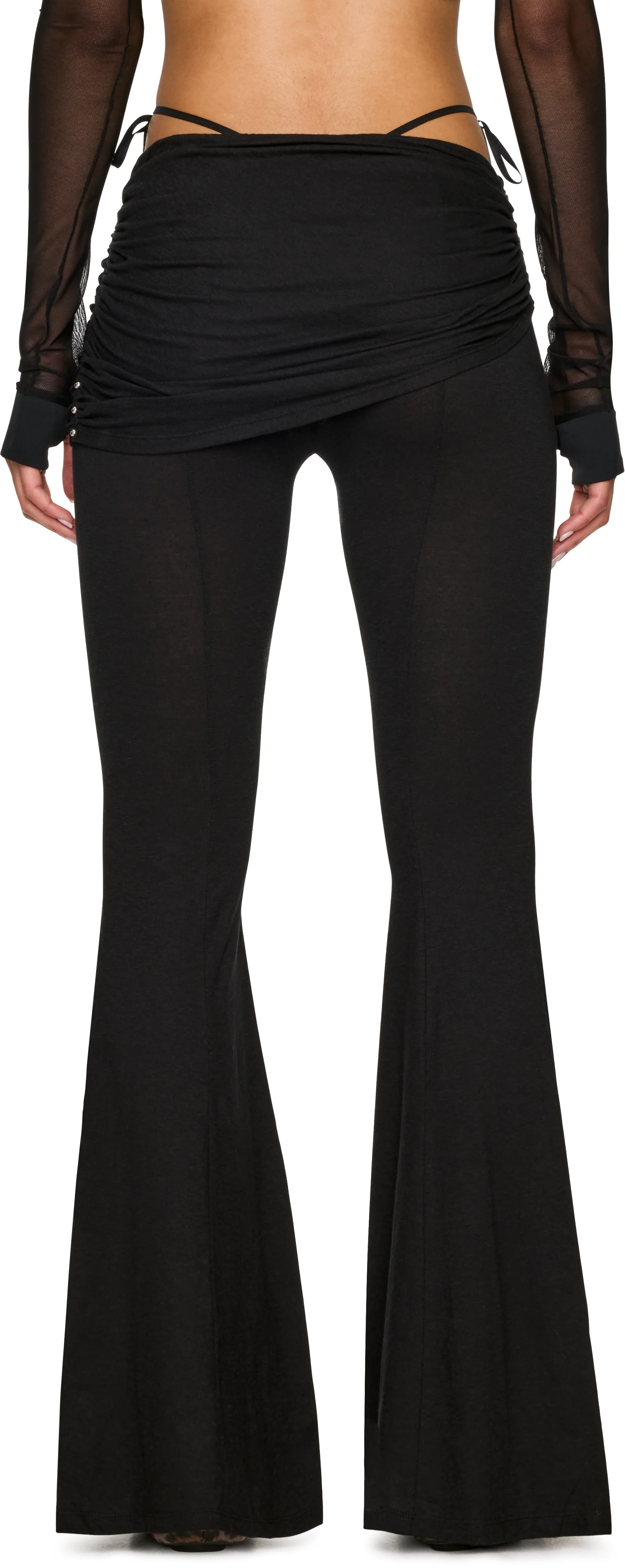 Rui Linen-Cotton G-String Skirt Layered Flared Trousers