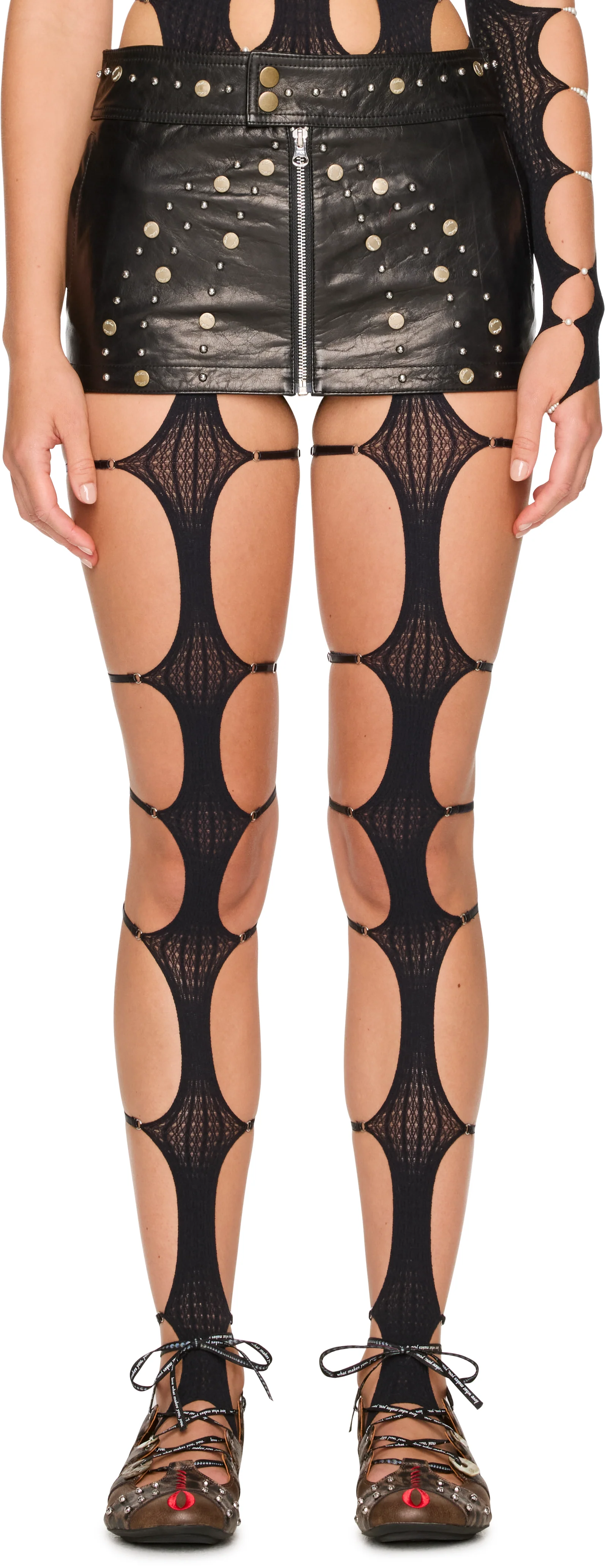 Rui Rivet Leather Mini Skirt