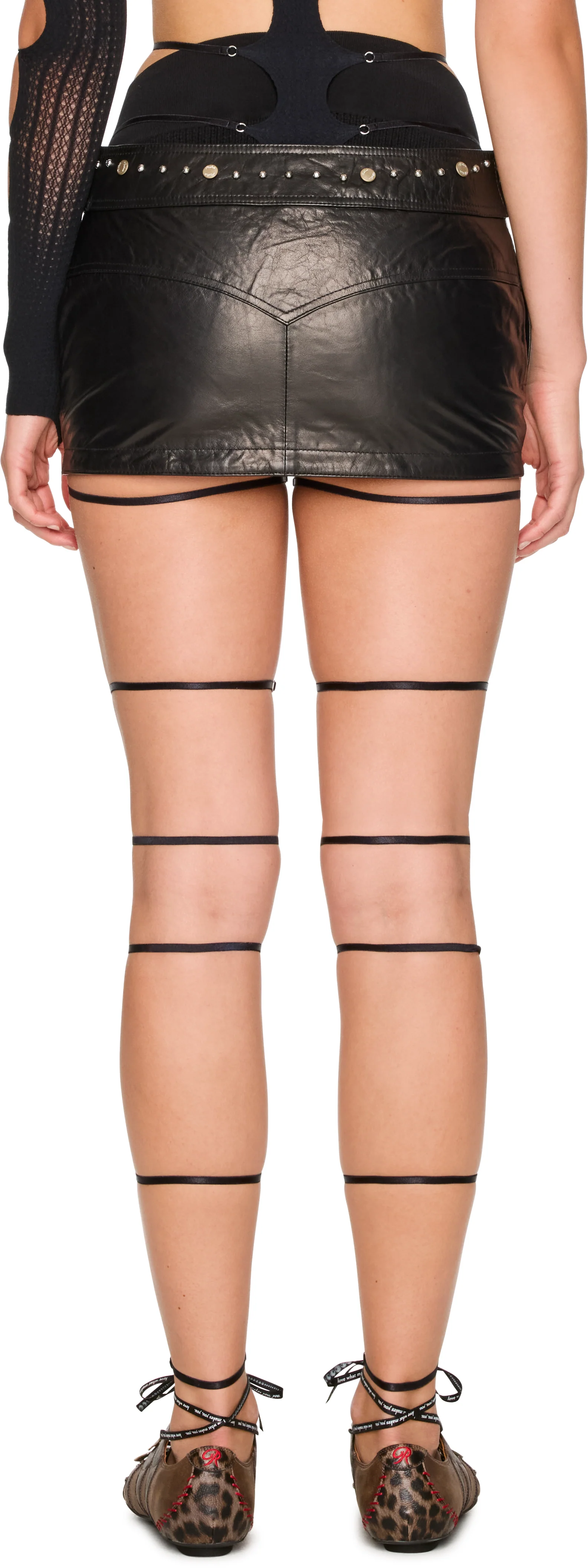Rui Rivet Leather Mini Skirt