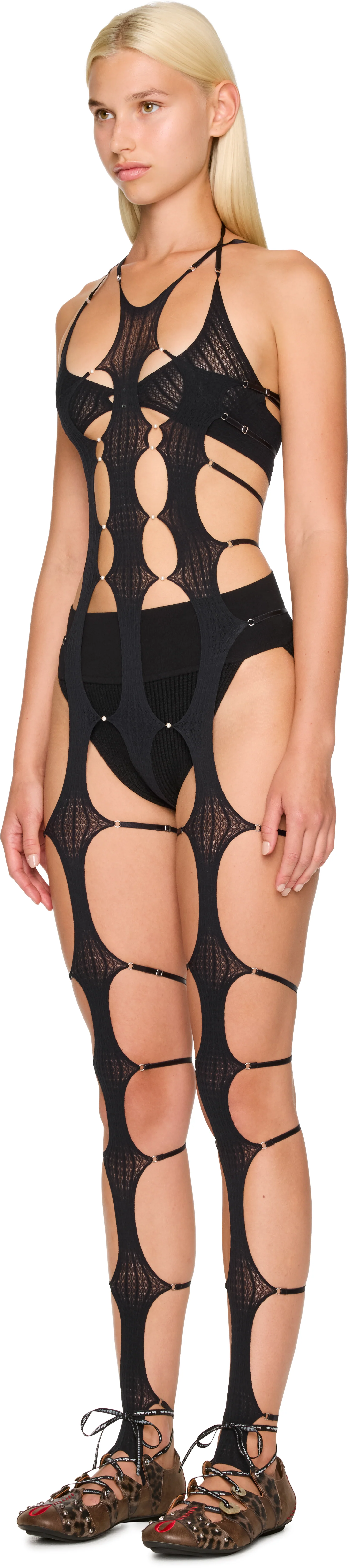 Rui Sheer String Unitard Catsuit