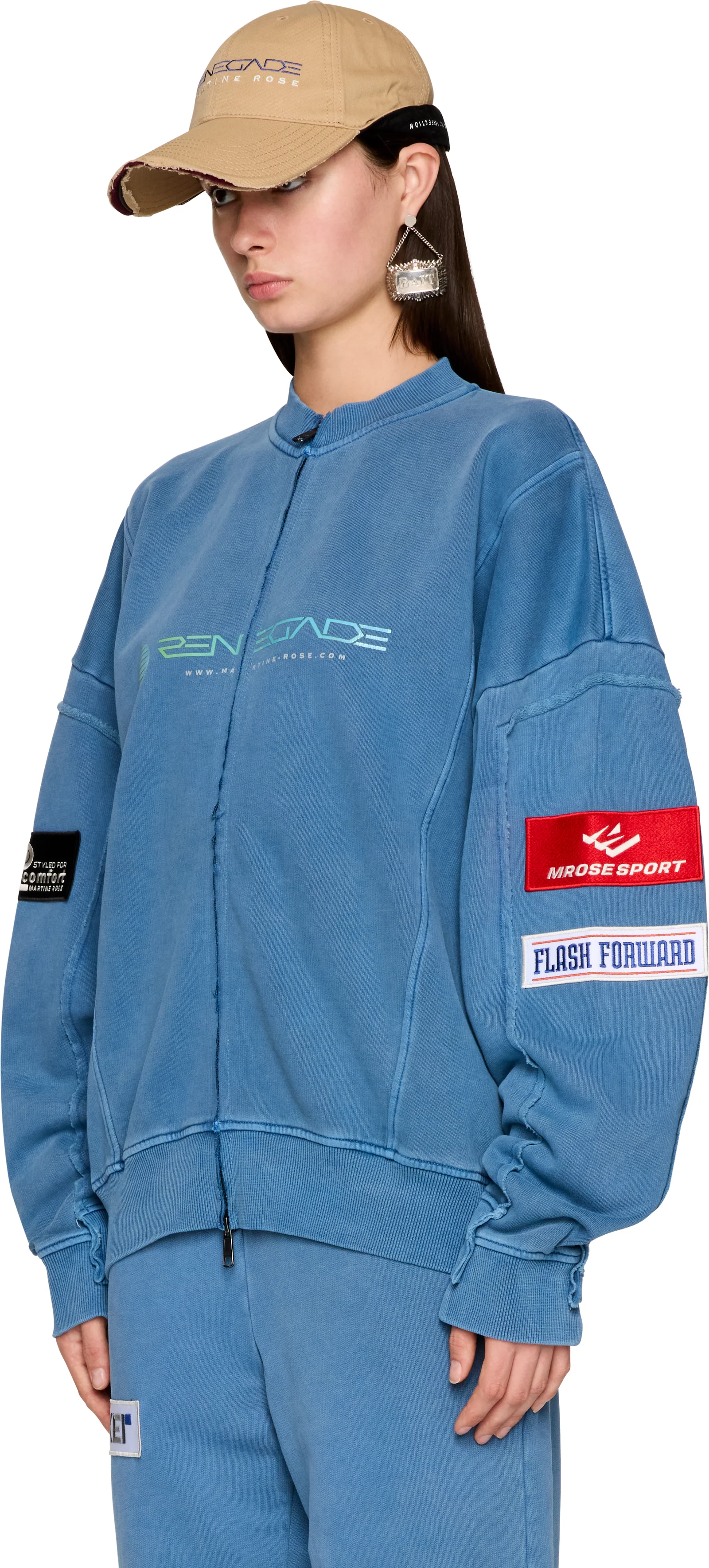 Martine Rose Zip Up Crew Sweatshirt