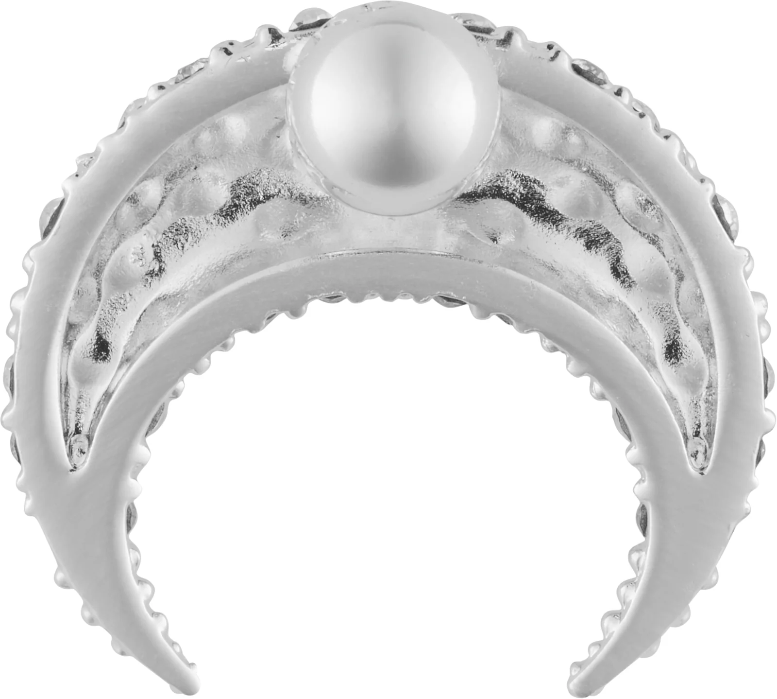 Marine Serre Swarovski Crystal Moon Stud Single Earring
