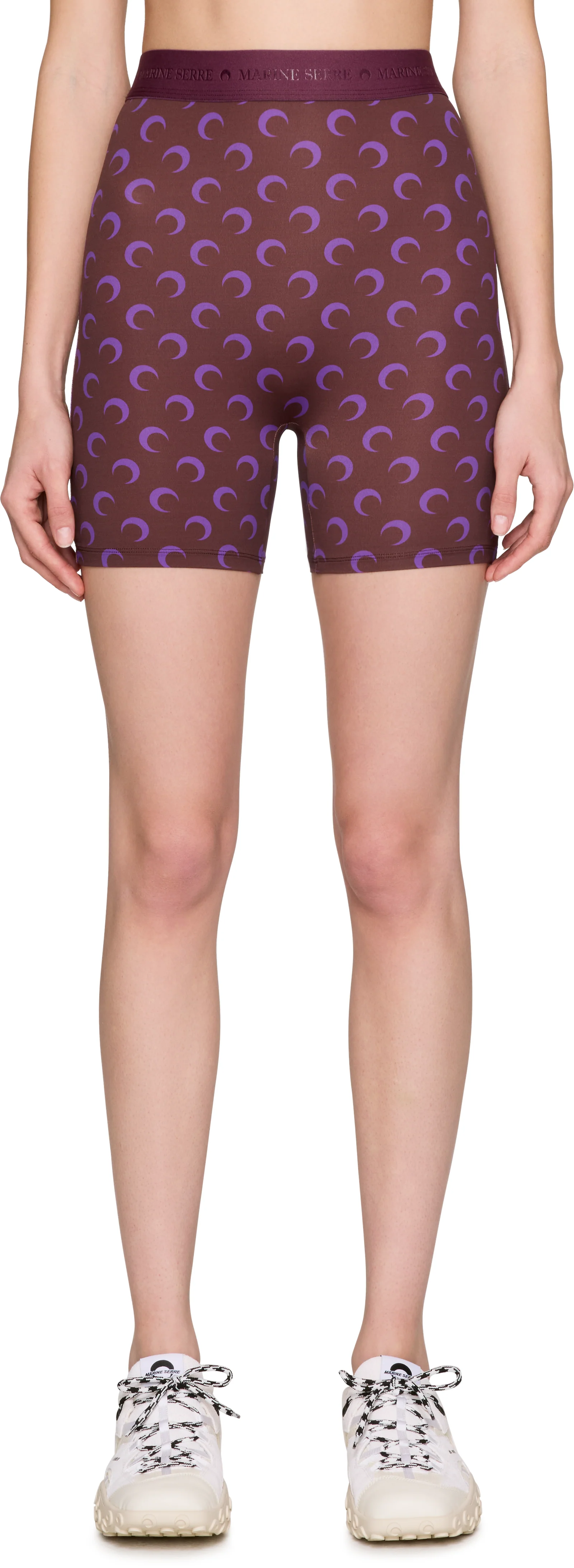 Marine Serre Moon Printed Jersey Mini Shorts