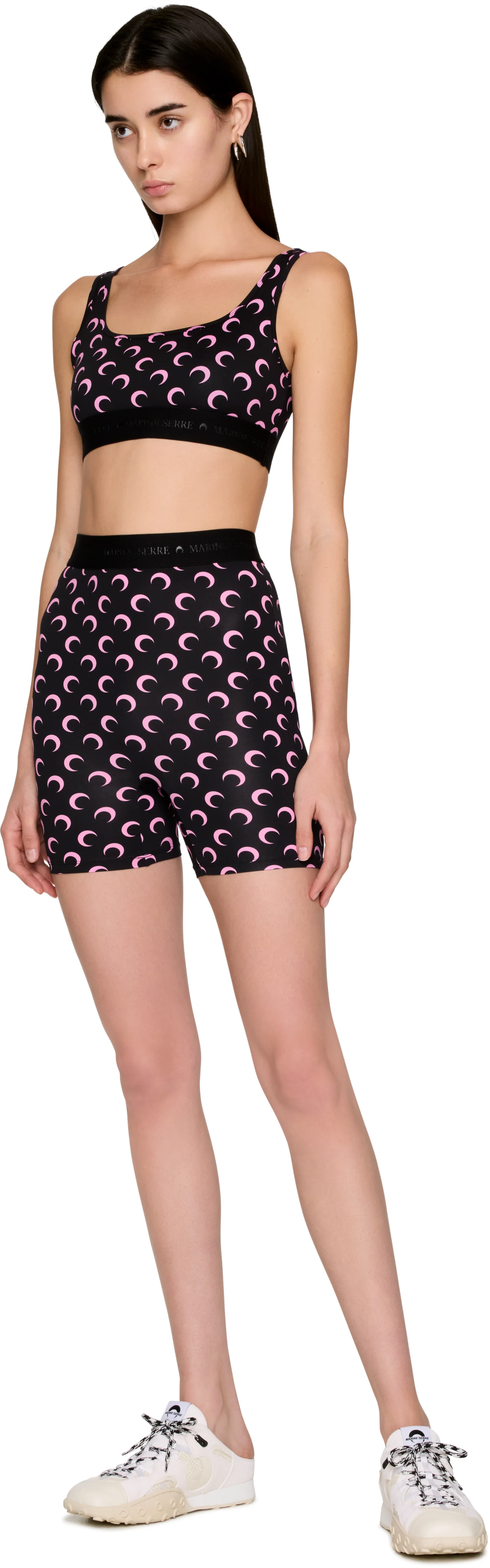 Marine Serre Moon Printed Jersey Mini Shorts