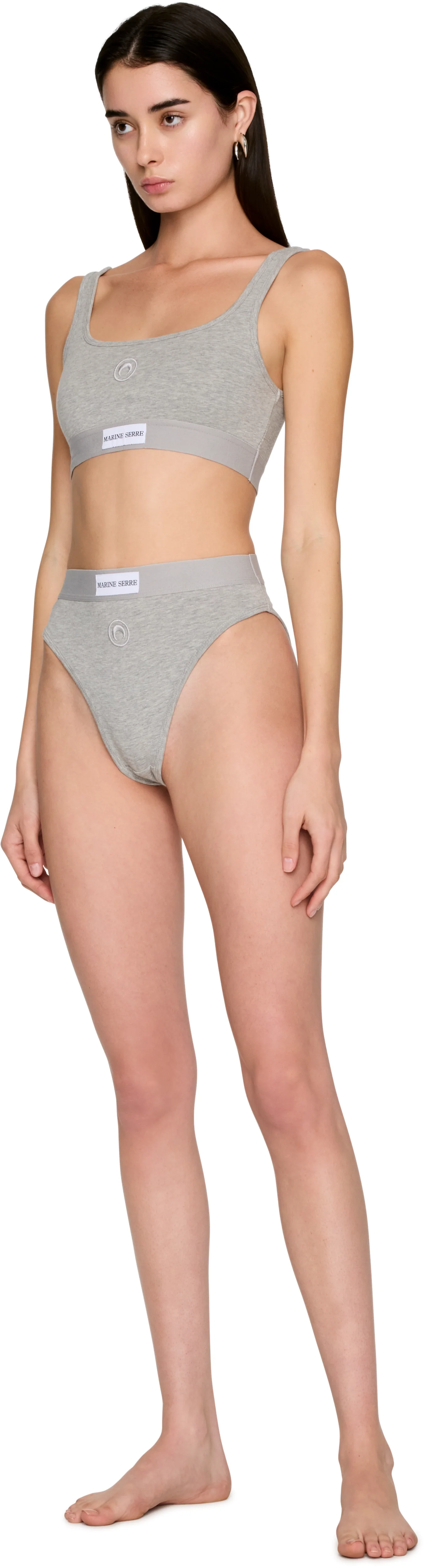 Marine Serre Moon Logo Stretched Jersey Sport Bra