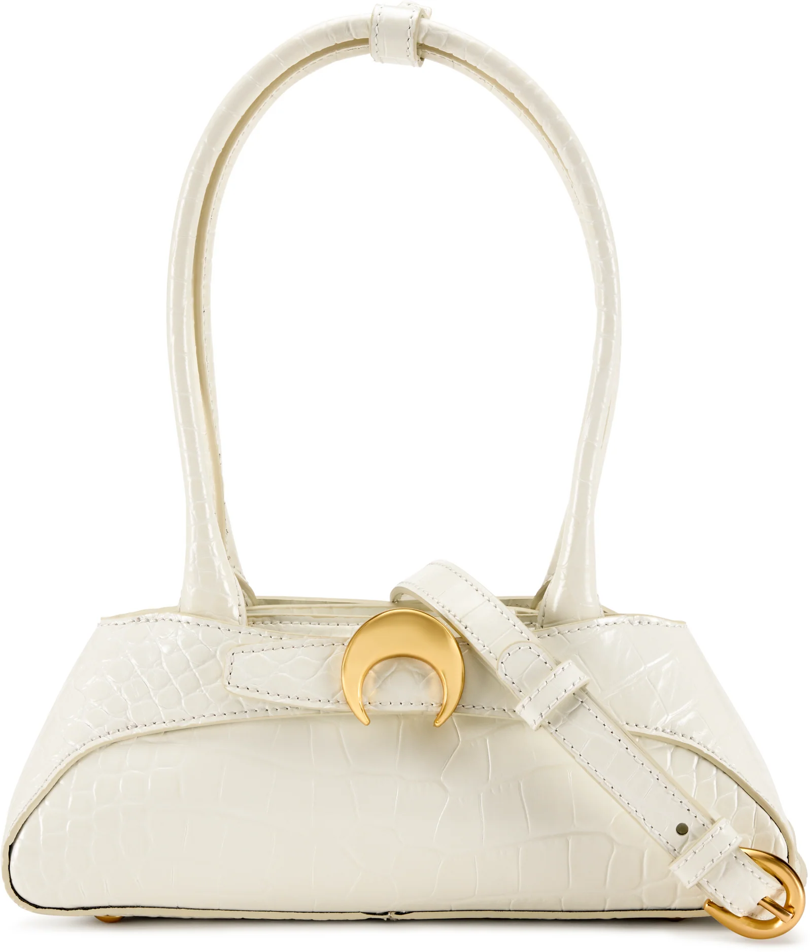 Marine Serre Crocodile Embossed Leather Aurora Mini Bag