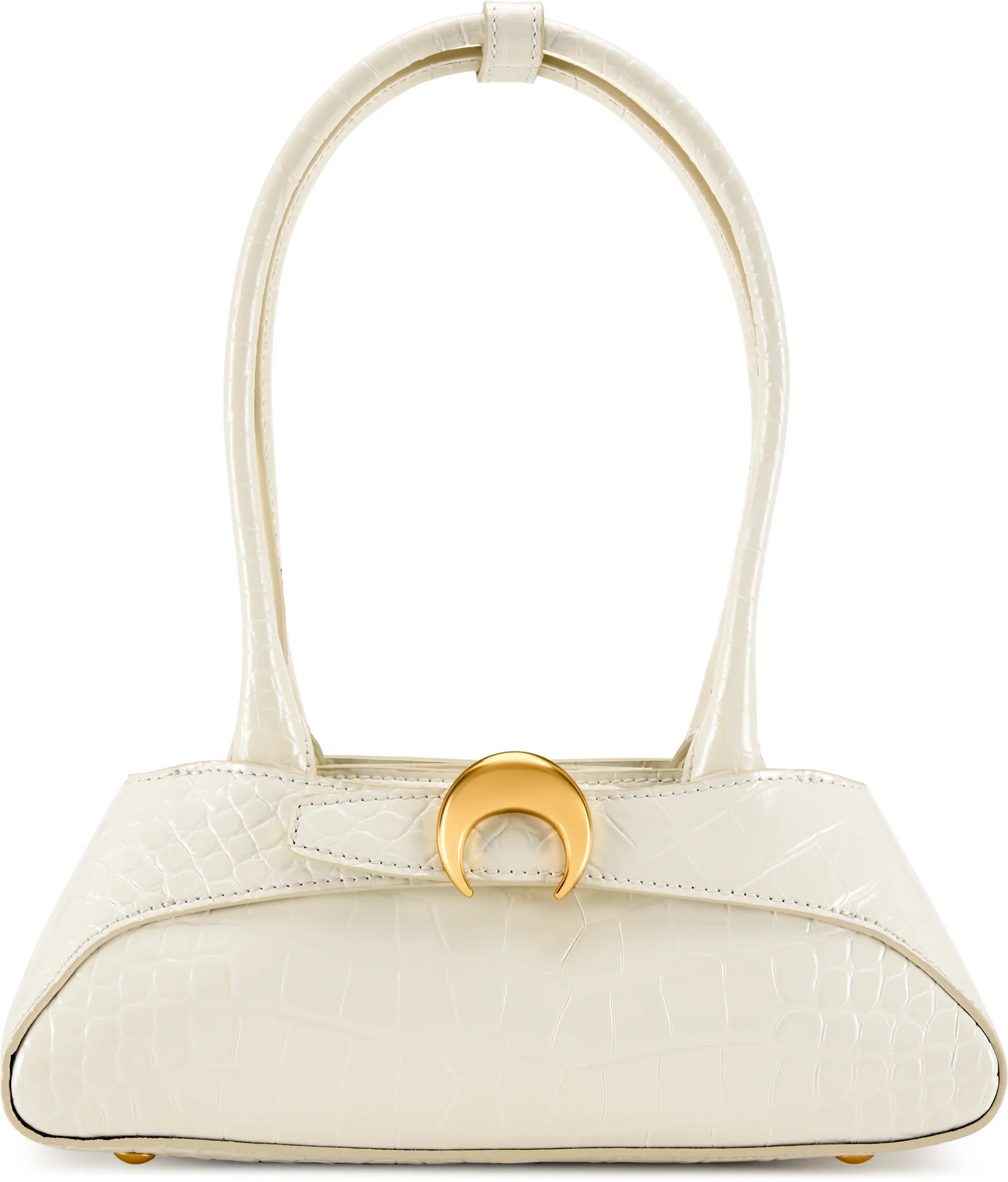 Marine Serre Crocodile Embossed Leather Aurora Mini Bag