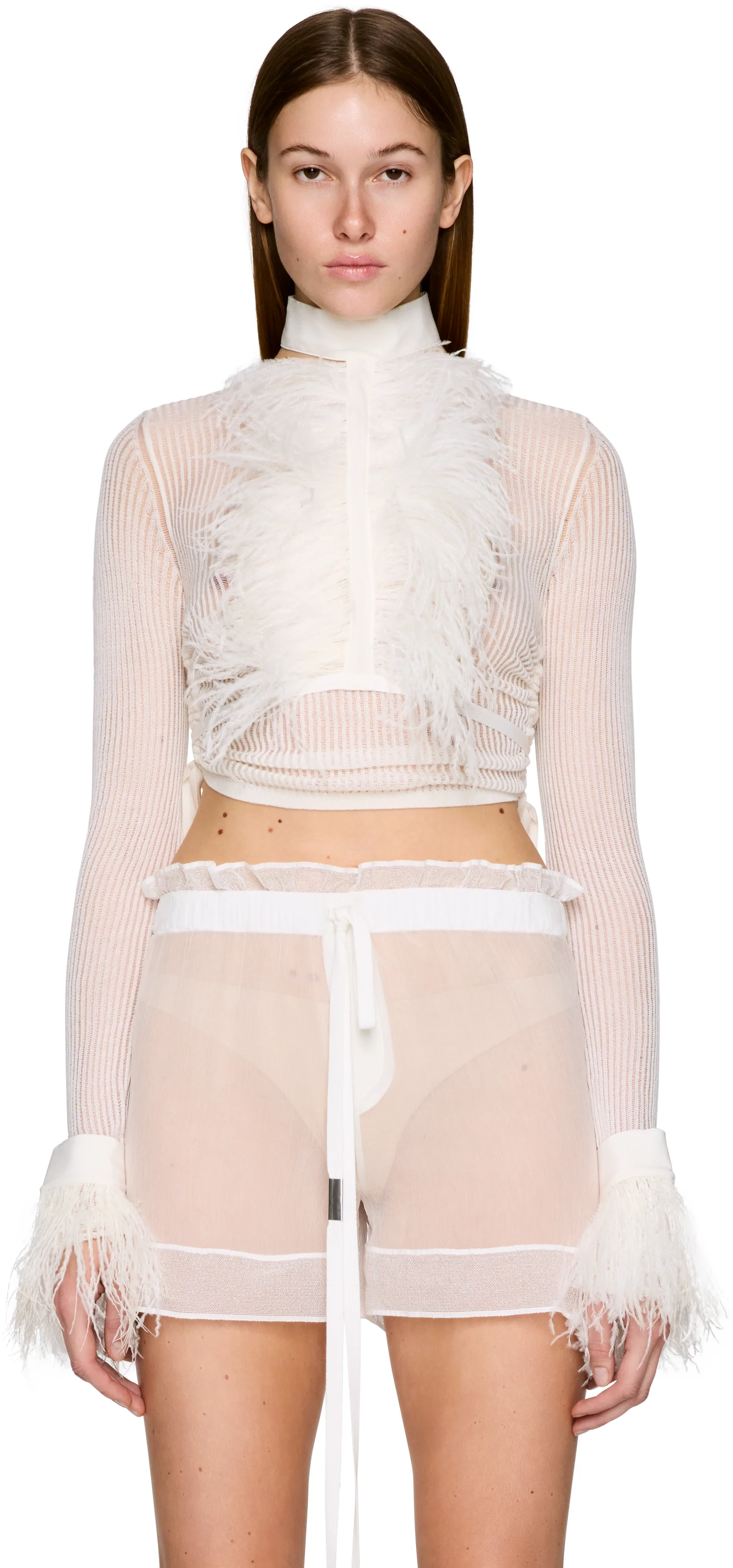 Ann Demeulemeester Bets High Neck Feather Collar
