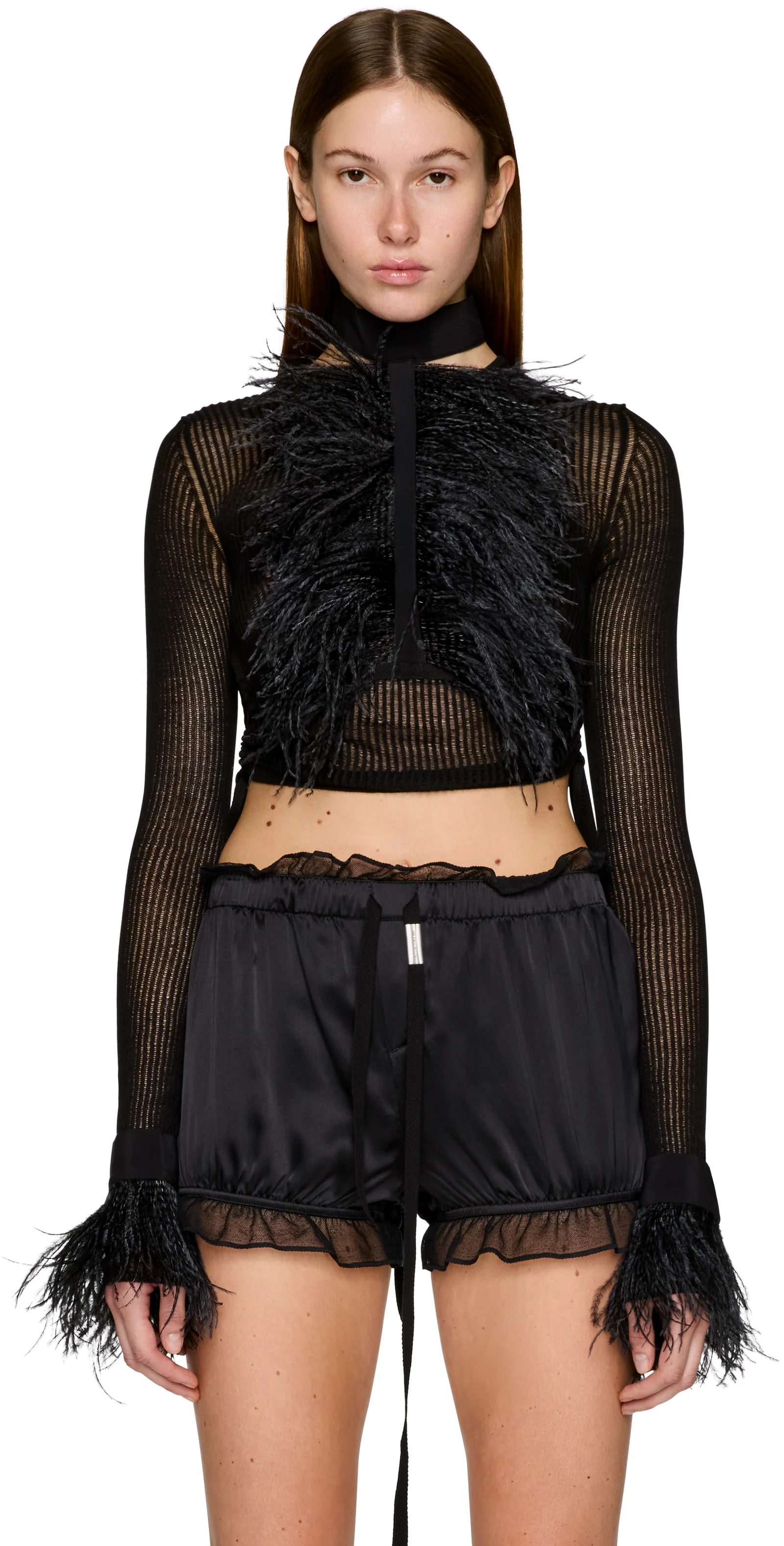 Ann Demeulemeester Bets High Neck Feather Collar