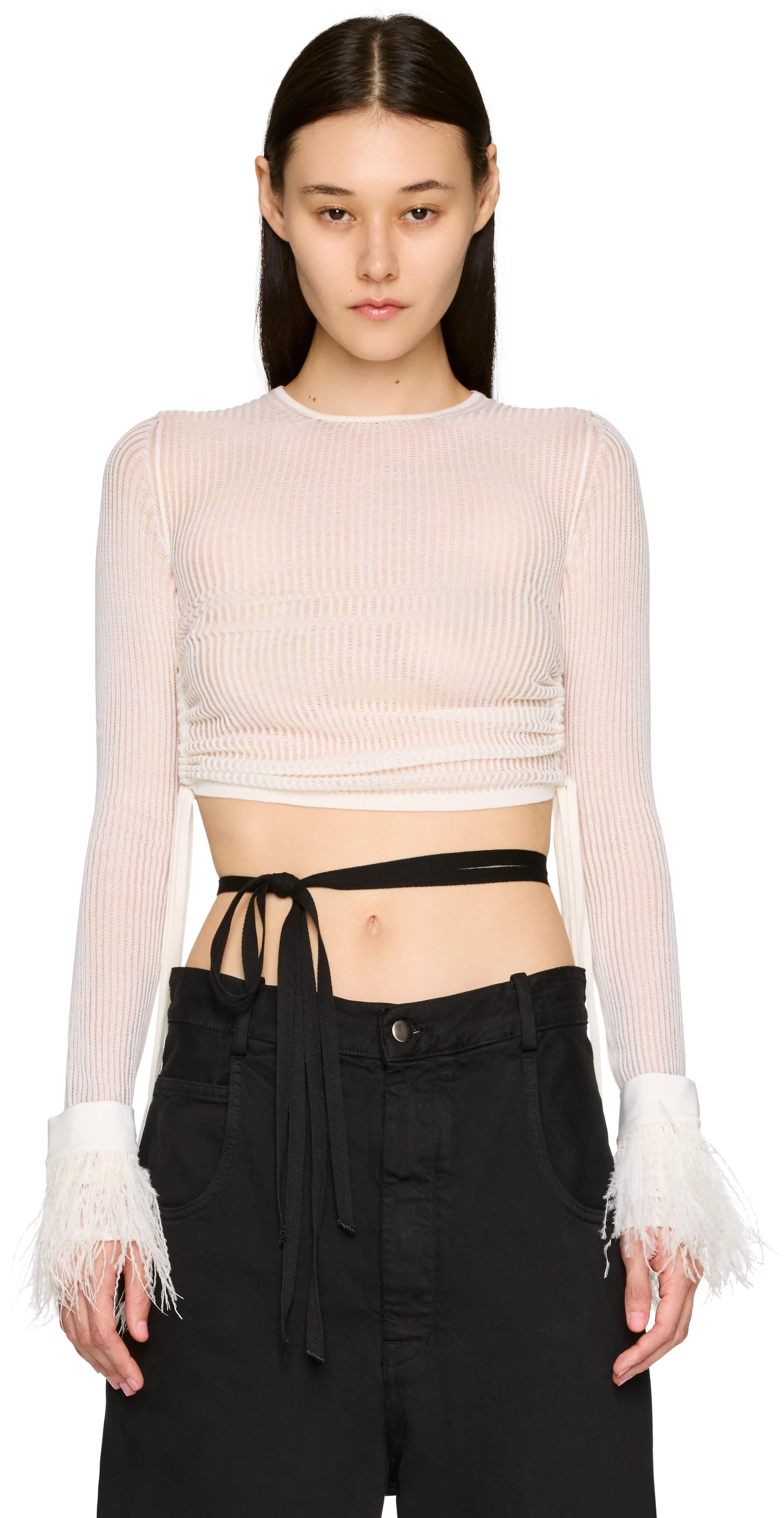Ann Demeulemeester Vaya Frisee Feather Cuffs