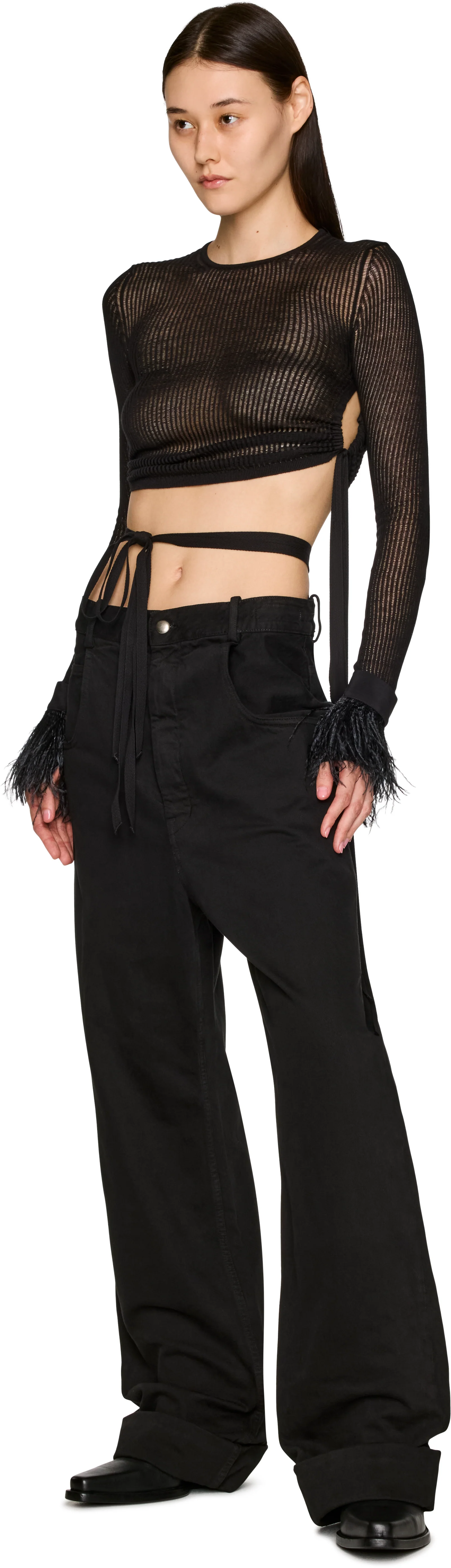Ann Demeulemeester Vaya Frisee Feather Cuffs