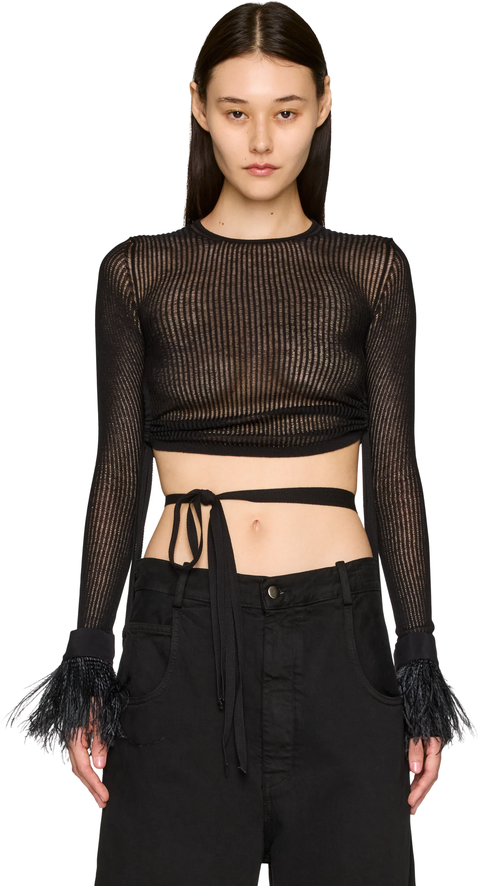 Ann Demeulemeester Vaya Frisee Feather Cuffs