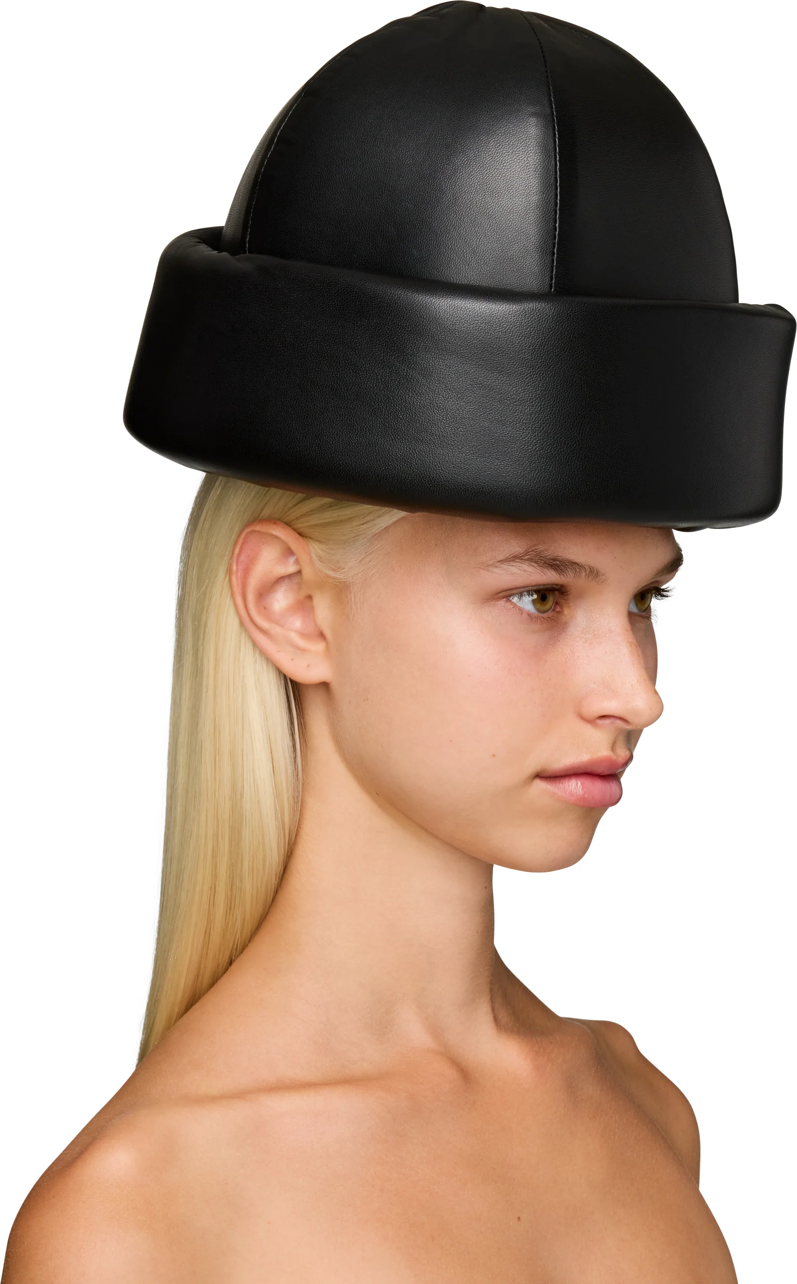 Duran Lantink Padded Leather Beanie