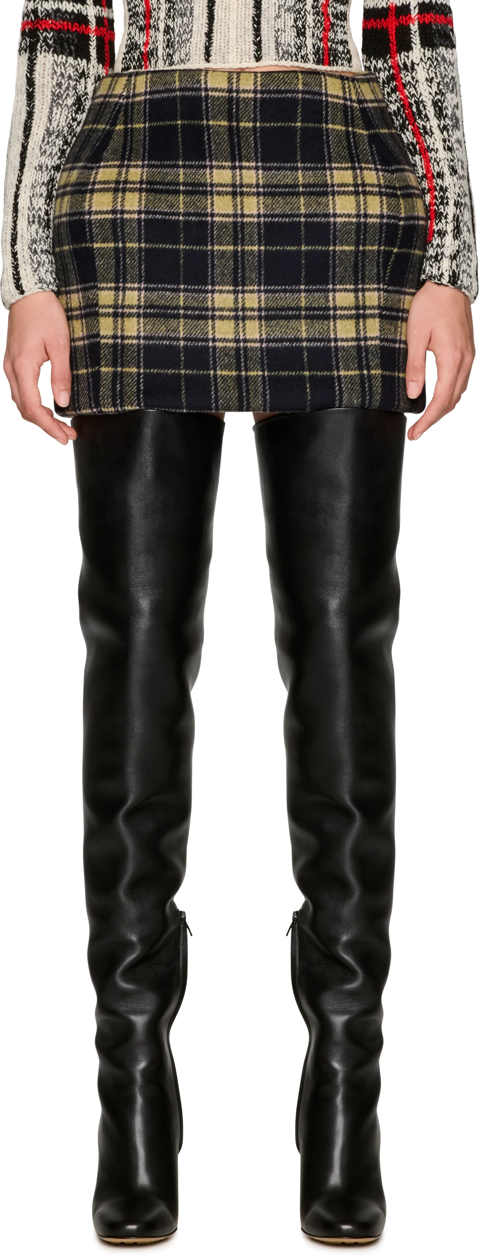 Duran Lantink Padded Tartan Mini Skirt