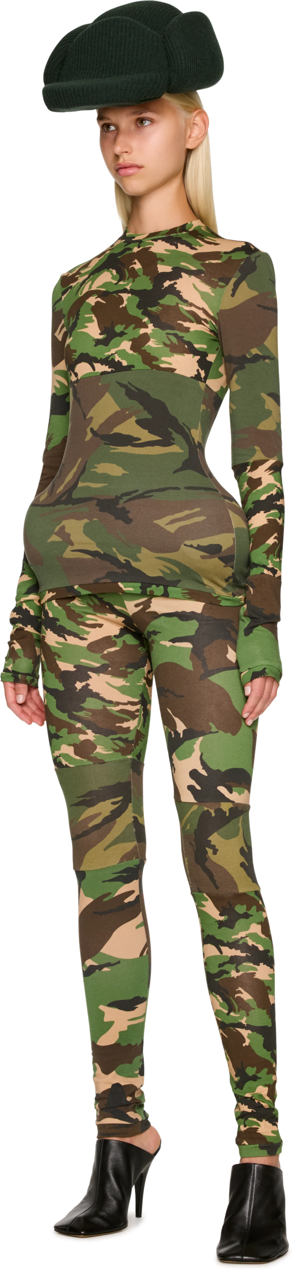 Duran Lantink Patchwork Camo Jersey Long Sleeve Top