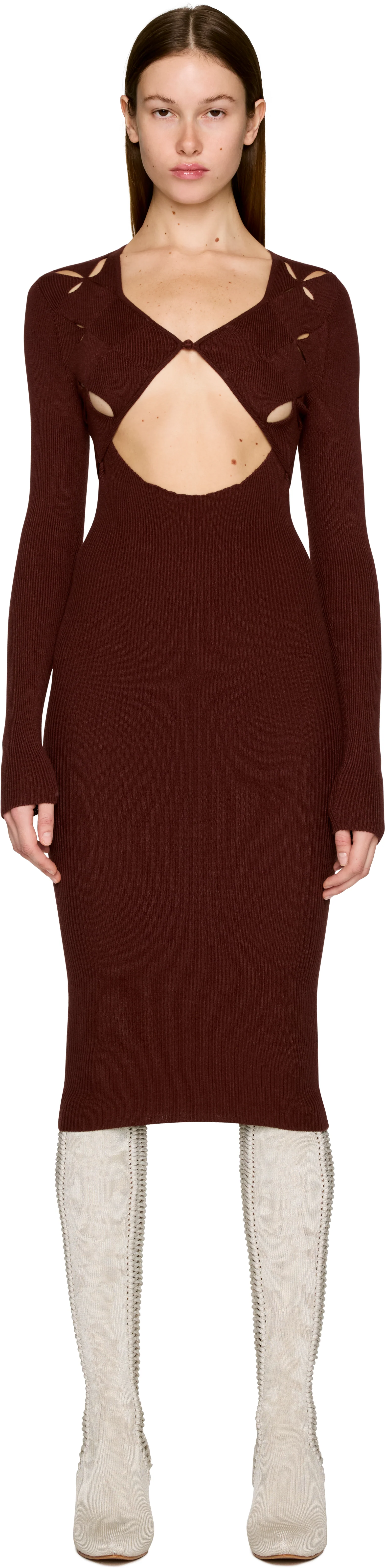 Isa Boulder Argyle Open Midi Dress