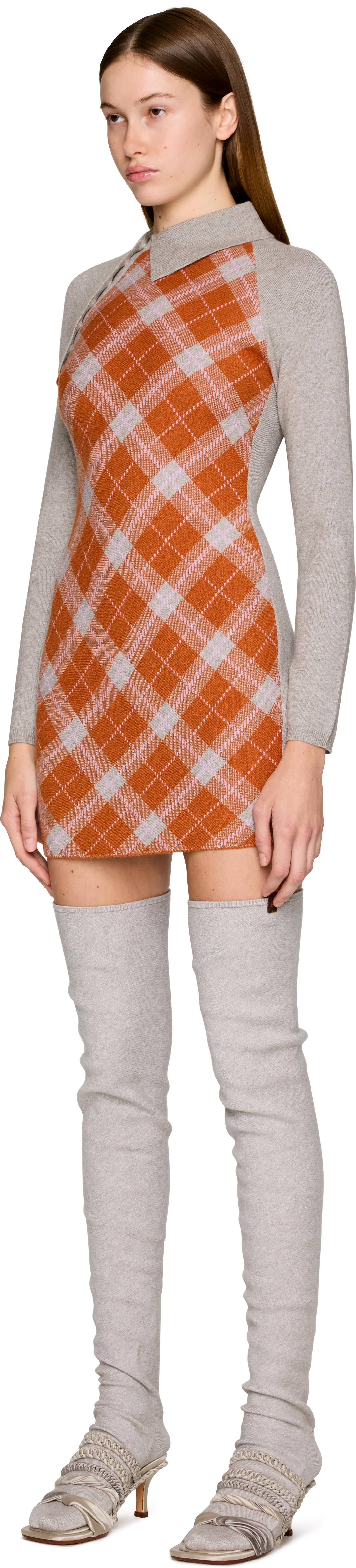 Isa Boulder Tartan Asymmetric Mini Dress