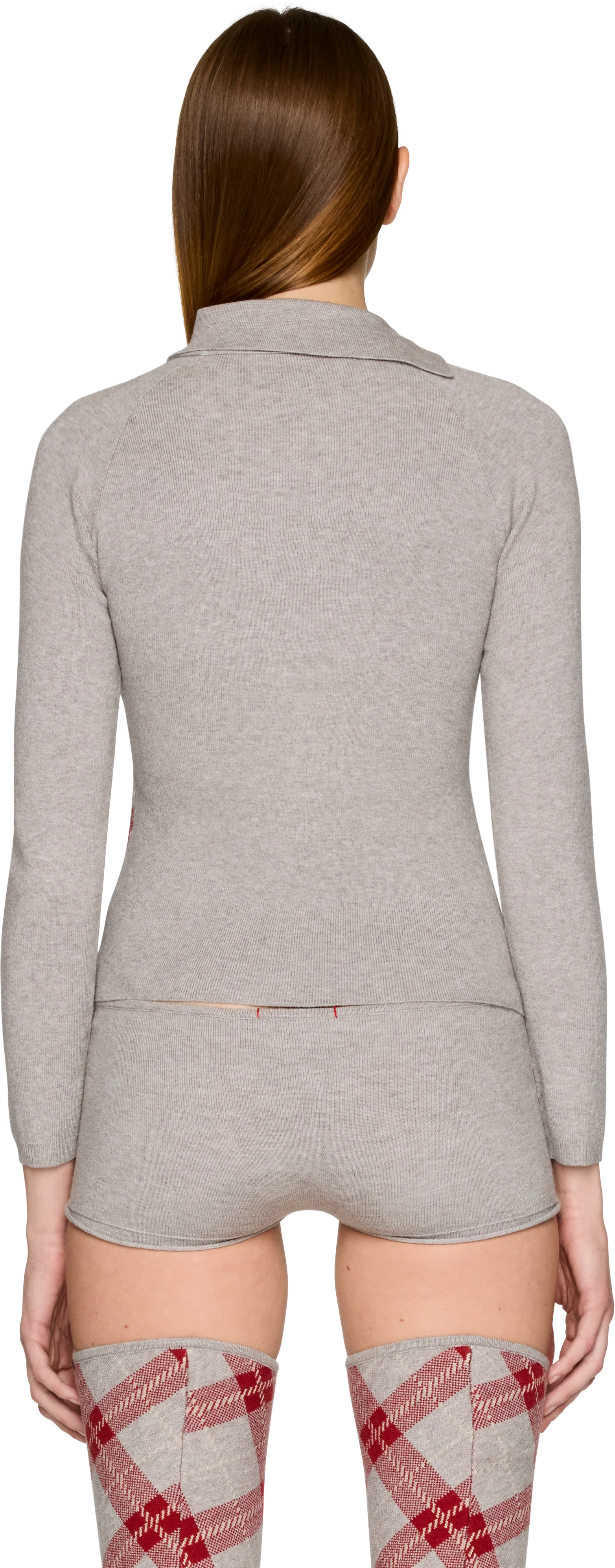 Isa Boulder Tartan Asymmetric Long Sleeve Top