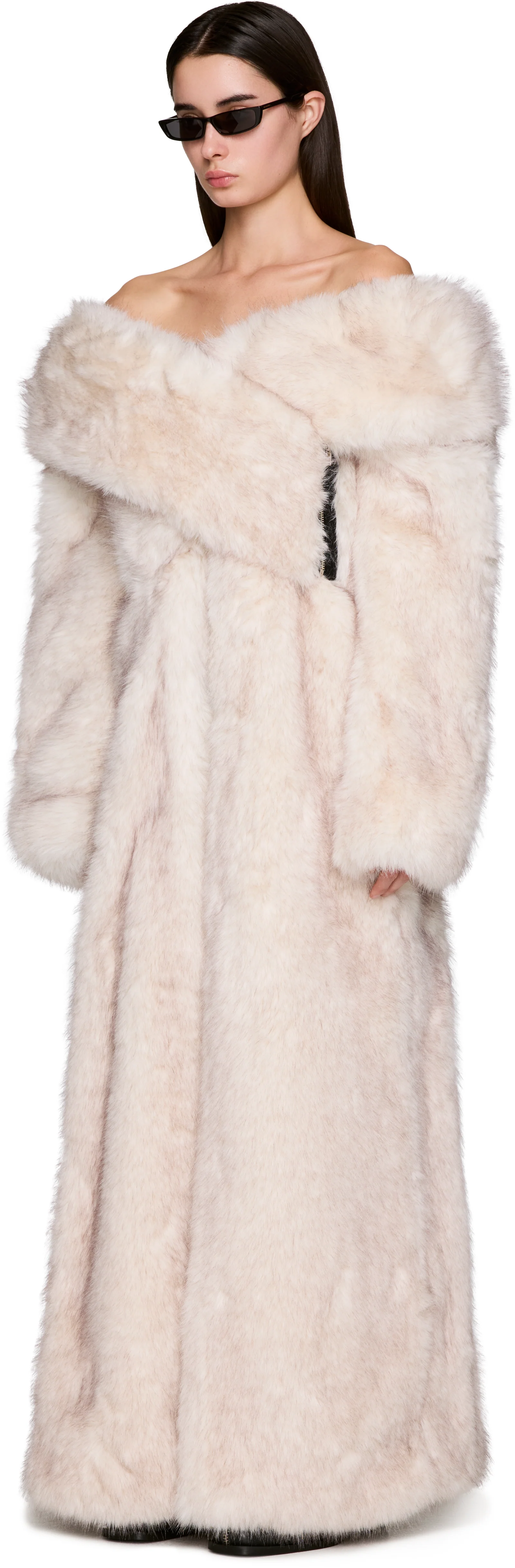 GmbH Demi-Couture Oren Off Shoulder Faux-Fur Coat