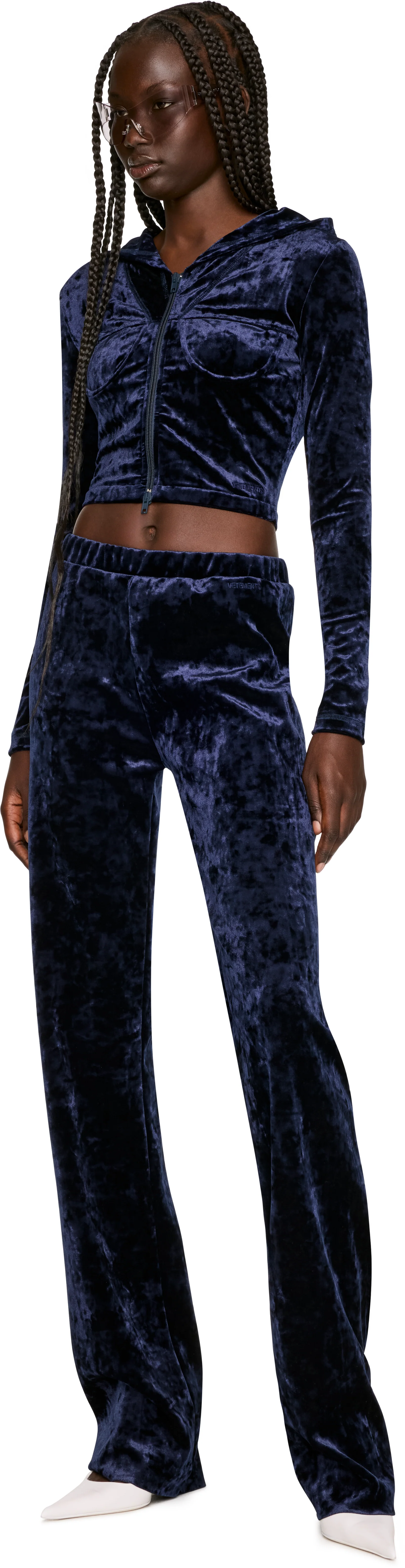 VETEMENTS Velvet Zip-Up Hoodie