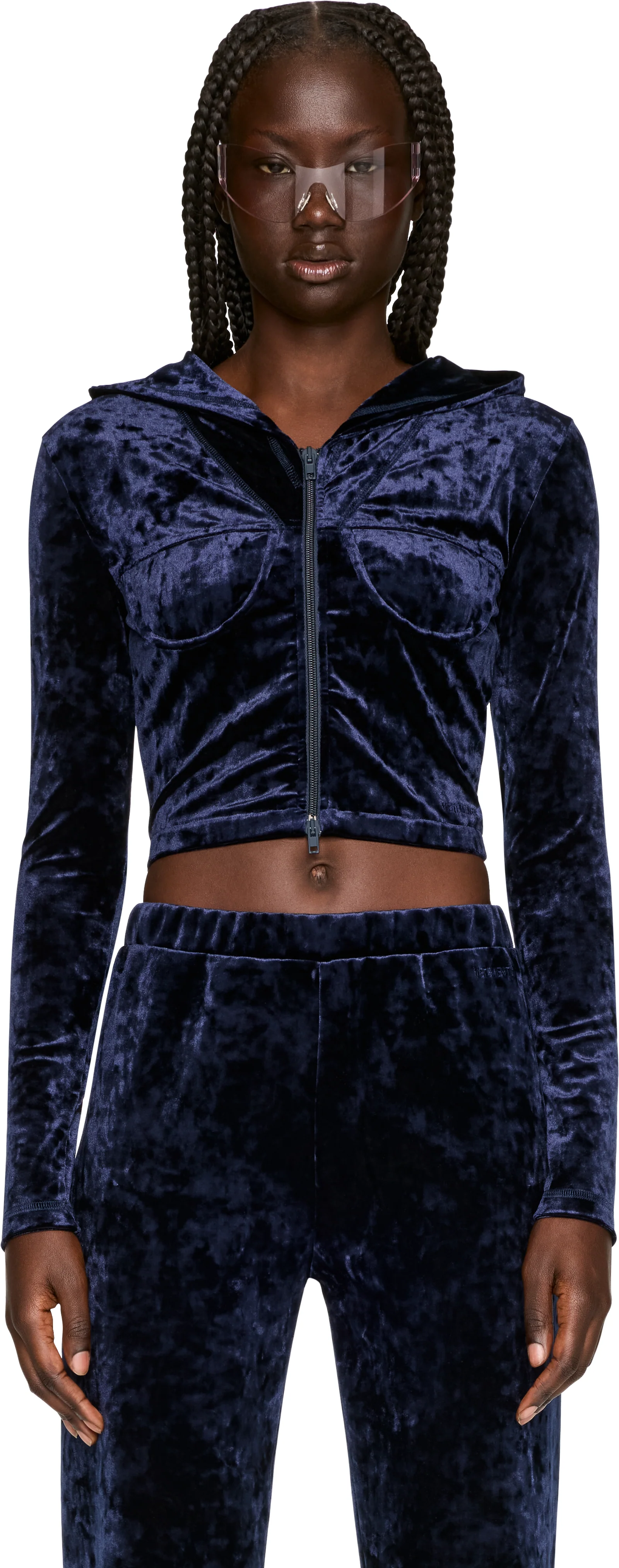 VETEMENTS Velvet Zip-Up Hoodie