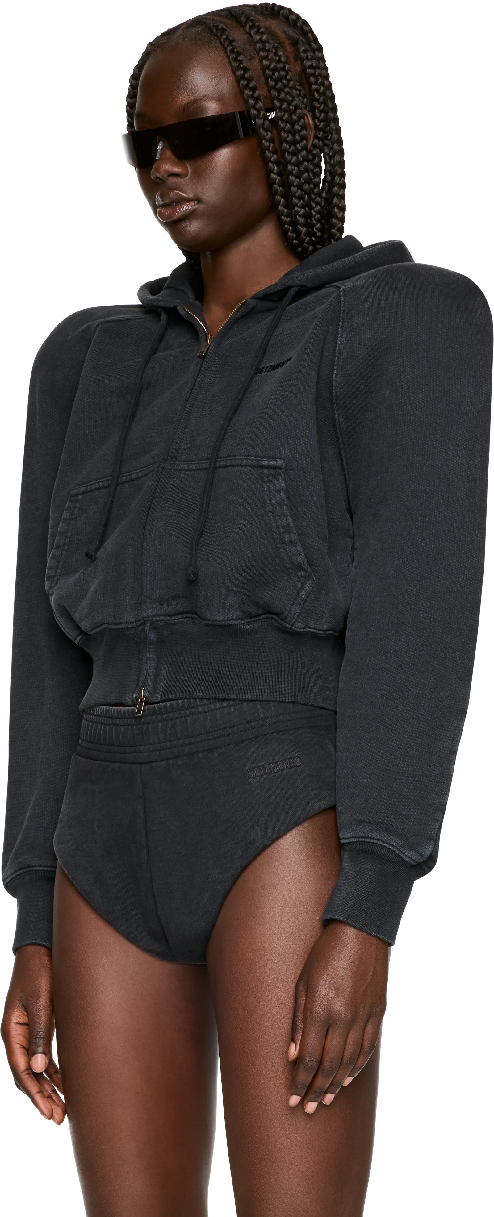 VETEMENTS Round Shoulder Zip-Up Hoodie