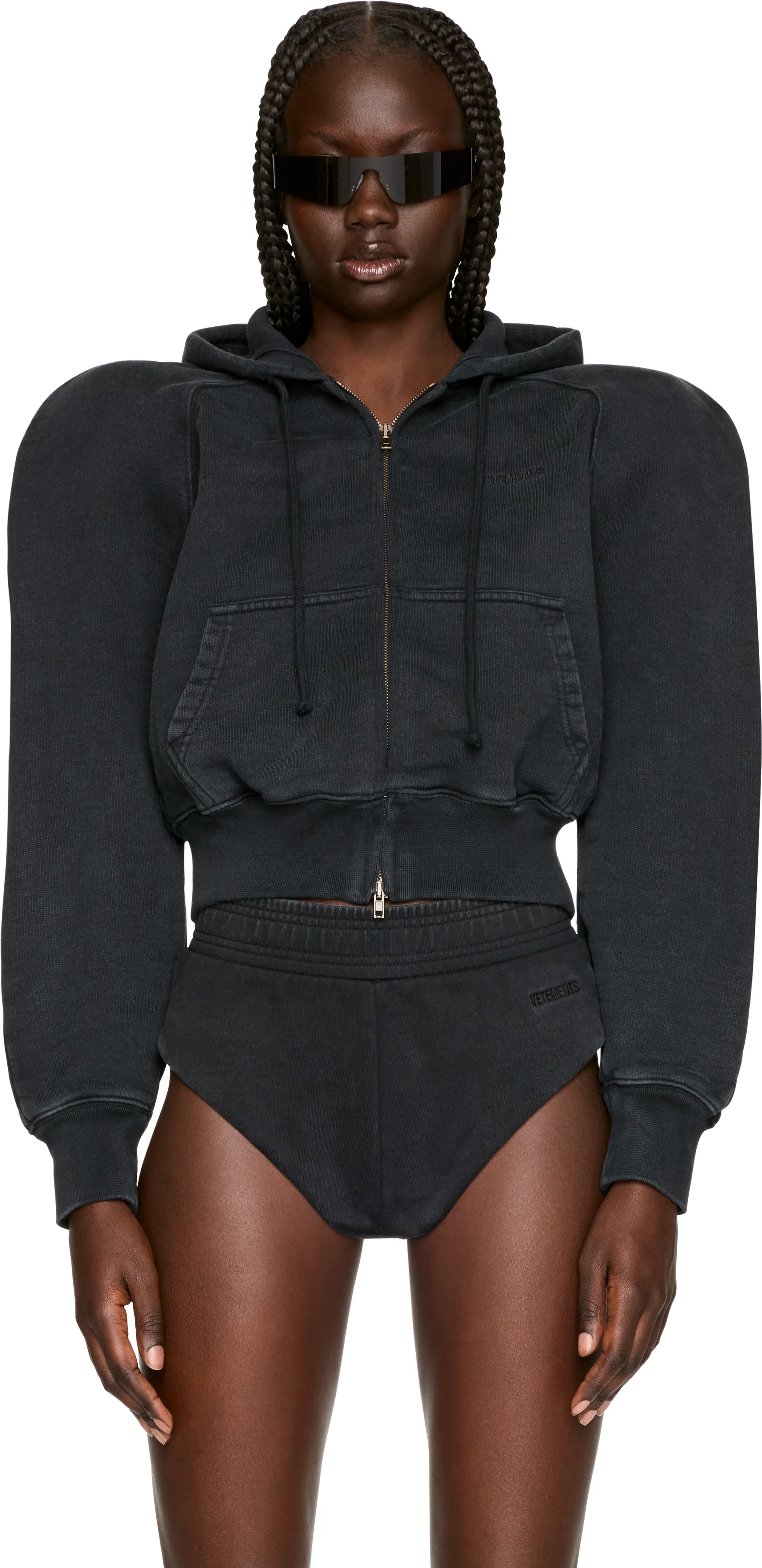 VETEMENTS Round Shoulder Zip-Up Hoodie