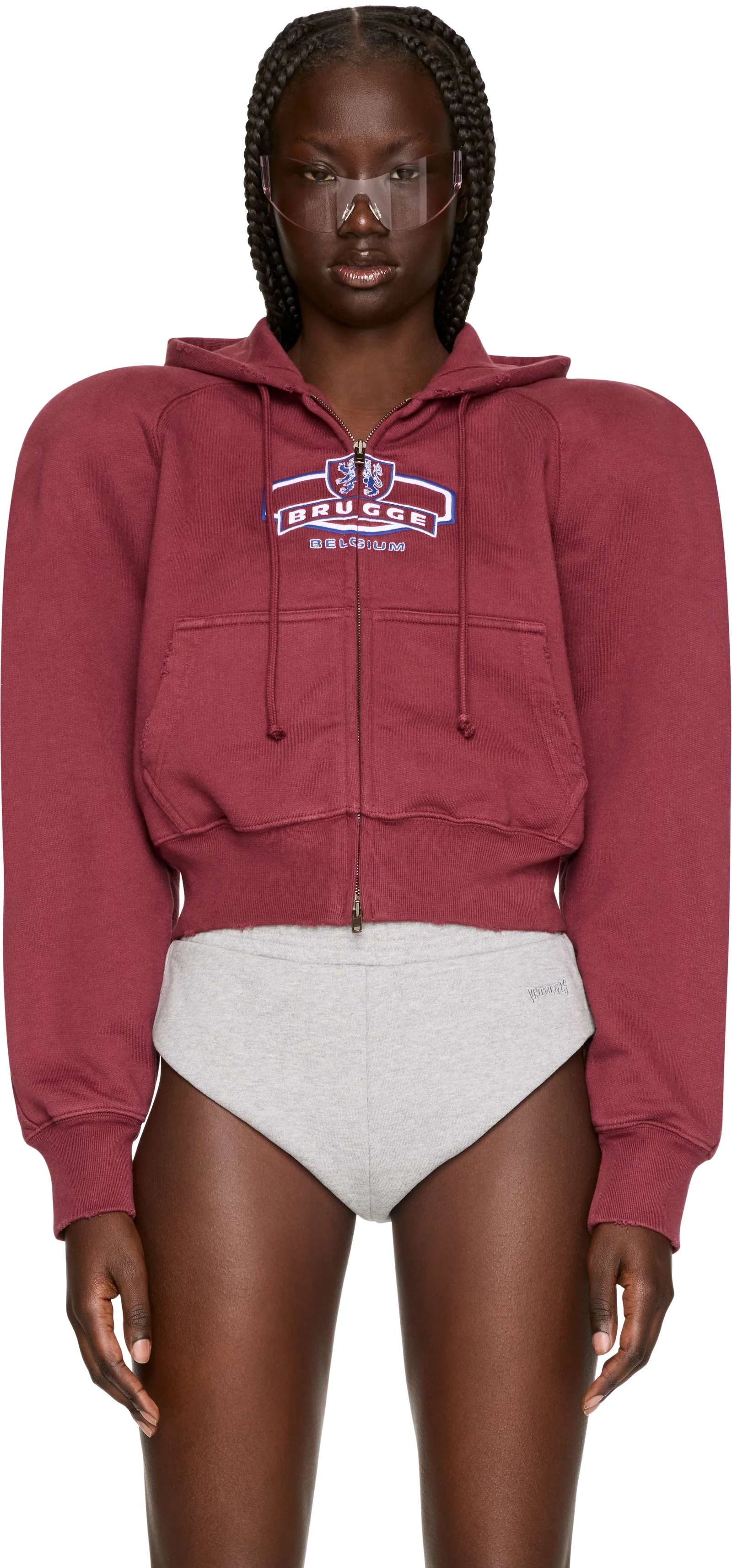 VETEMENTS 'Brugge' Tourist Round Shoulder Zip-Up Hoodie