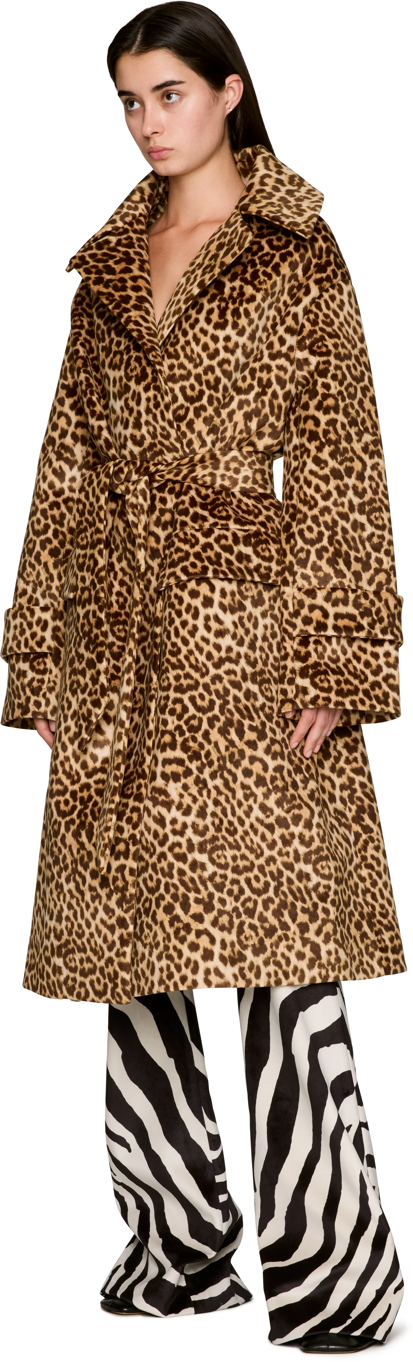 Duran Lantink Zebra Print Flare Trousers