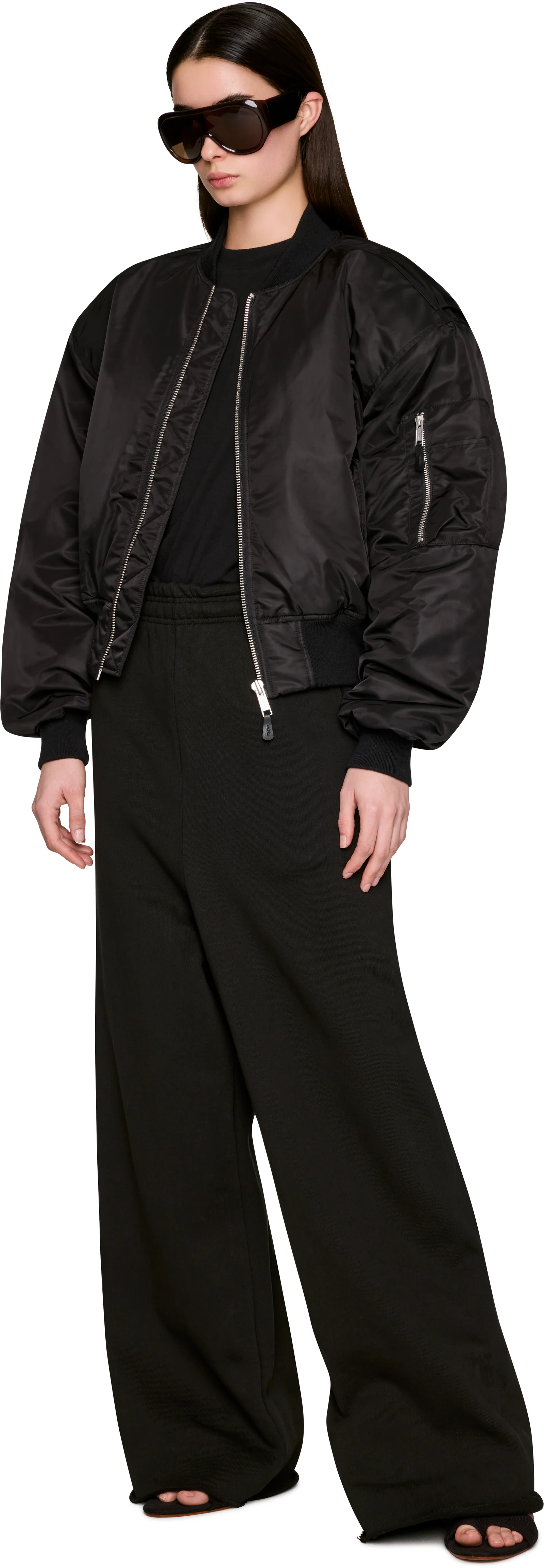 Entire Studios Cropped Broad Bomber Jacket