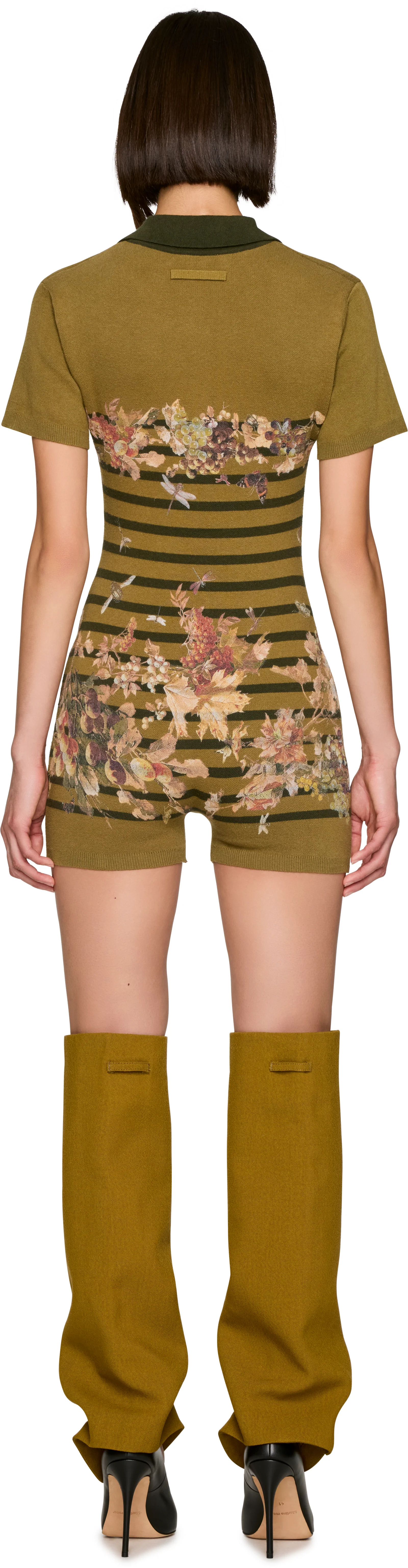 Jean Paul Gaultier 'Mariniere Grape' Piqué Polo Romper