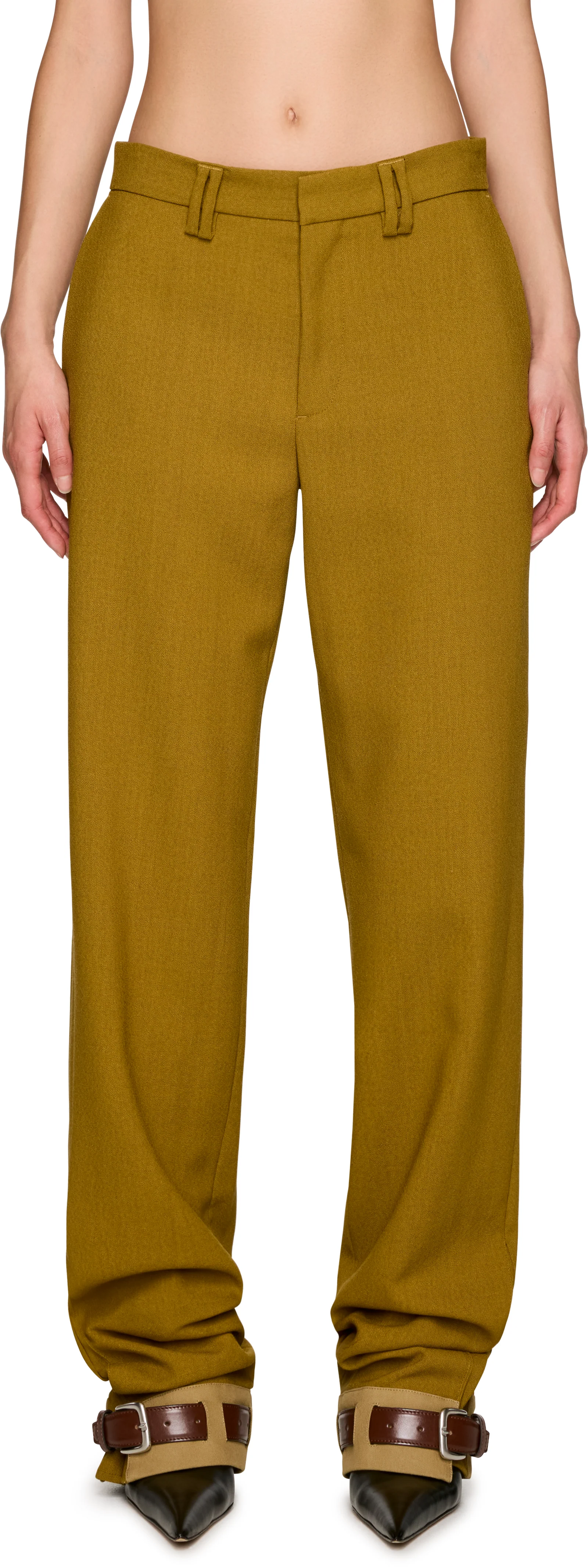 Jean Paul Gaultier Military Belt Hem Trousers