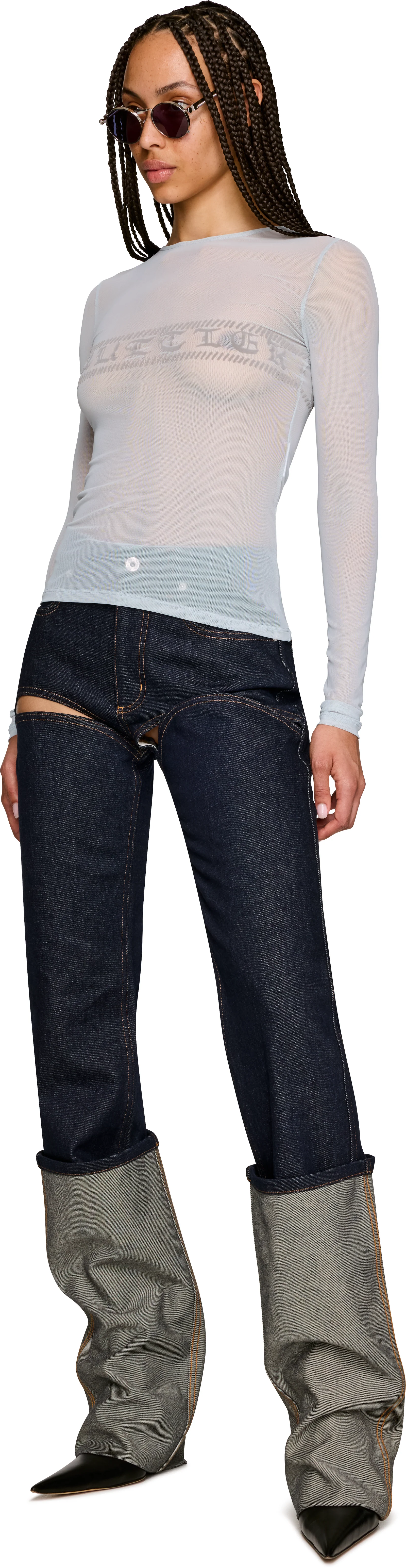 Jean Paul Gaultier Cutout Cuffed Jeans