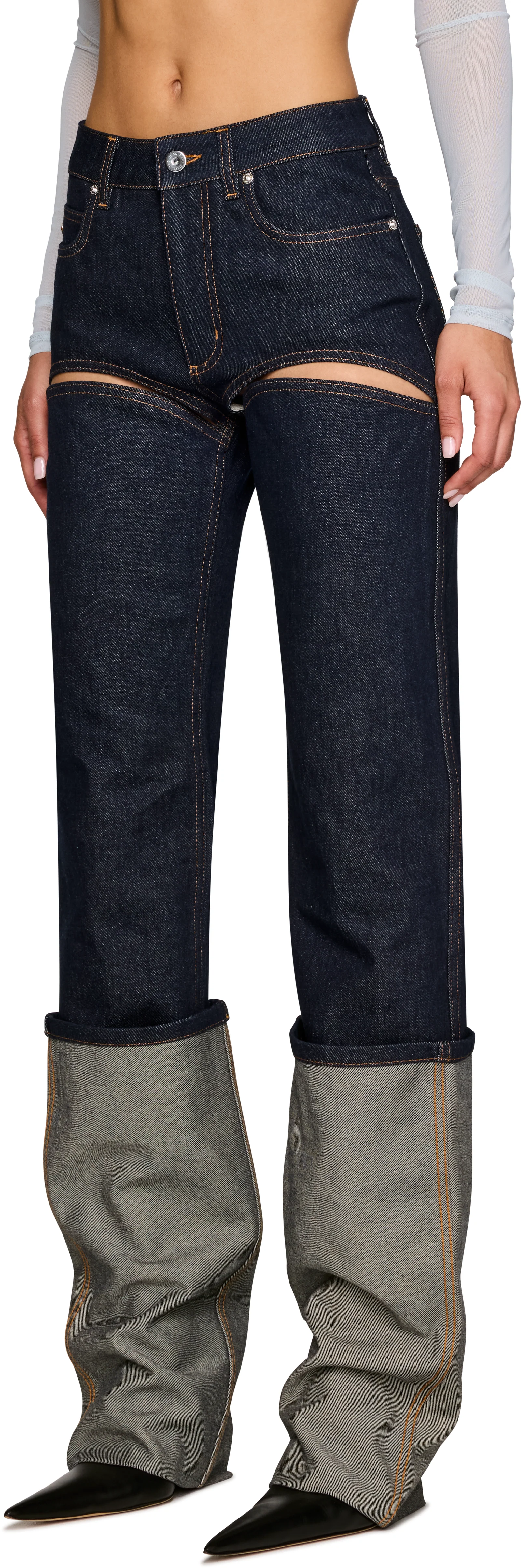 Jean Paul Gaultier Cutout Cuffed Jeans