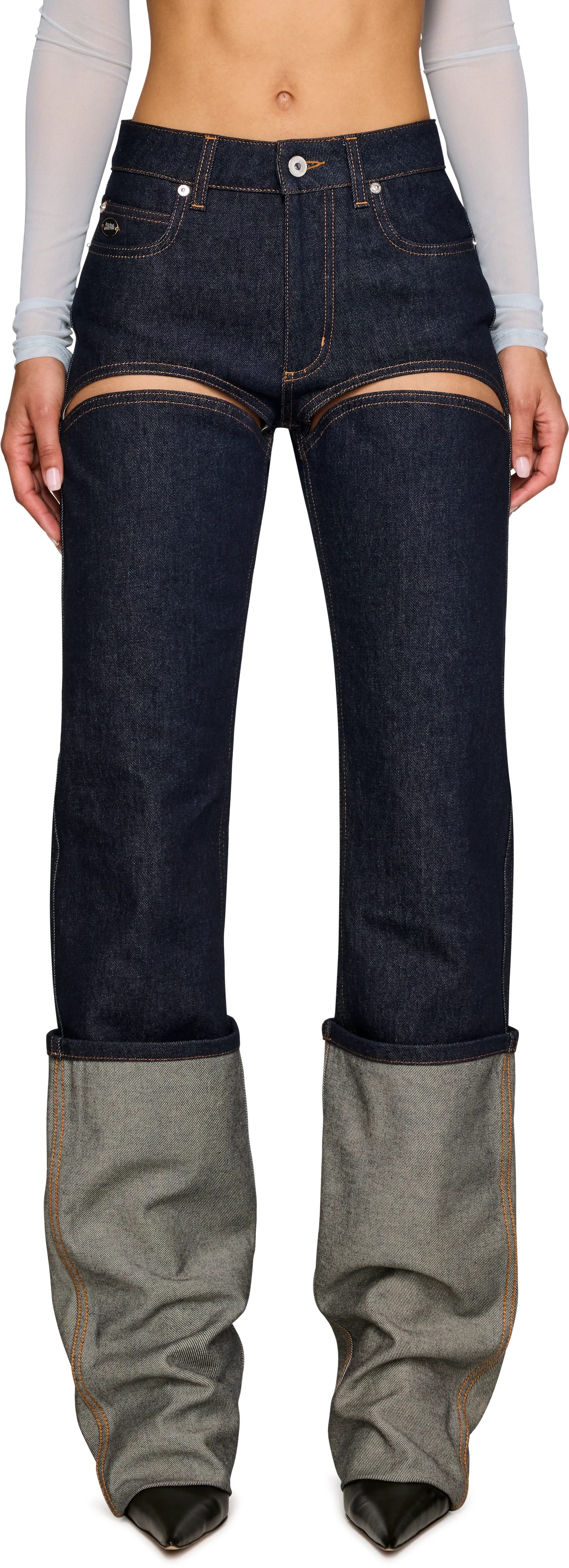 Jean Paul Gaultier Cutout Cuffed Jeans