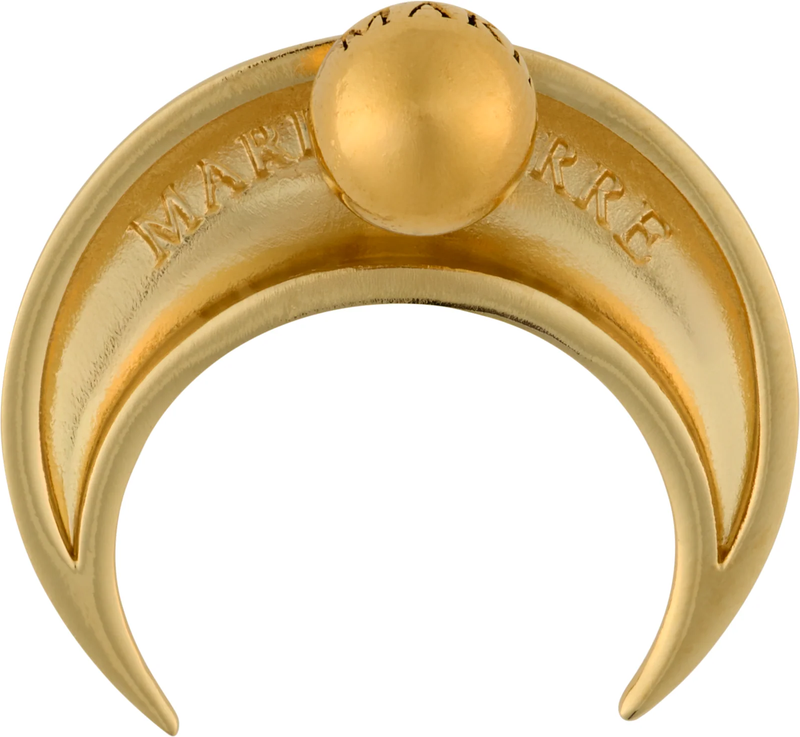 Marine Serre Upcycled Gold Plated Single Moon Stud Earring