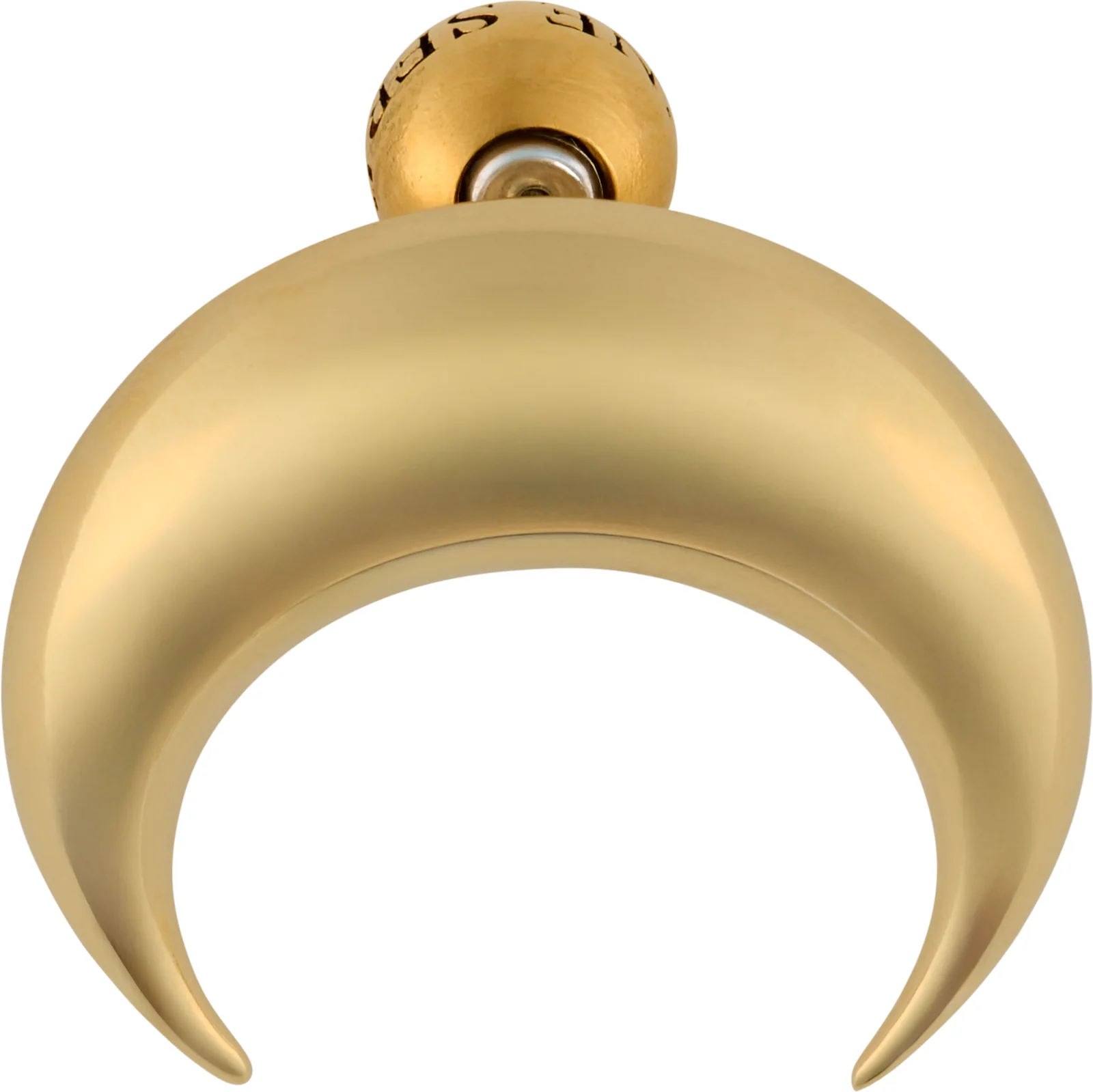 Marine Serre Upcycled Gold Plated Single Moon Stud Earring