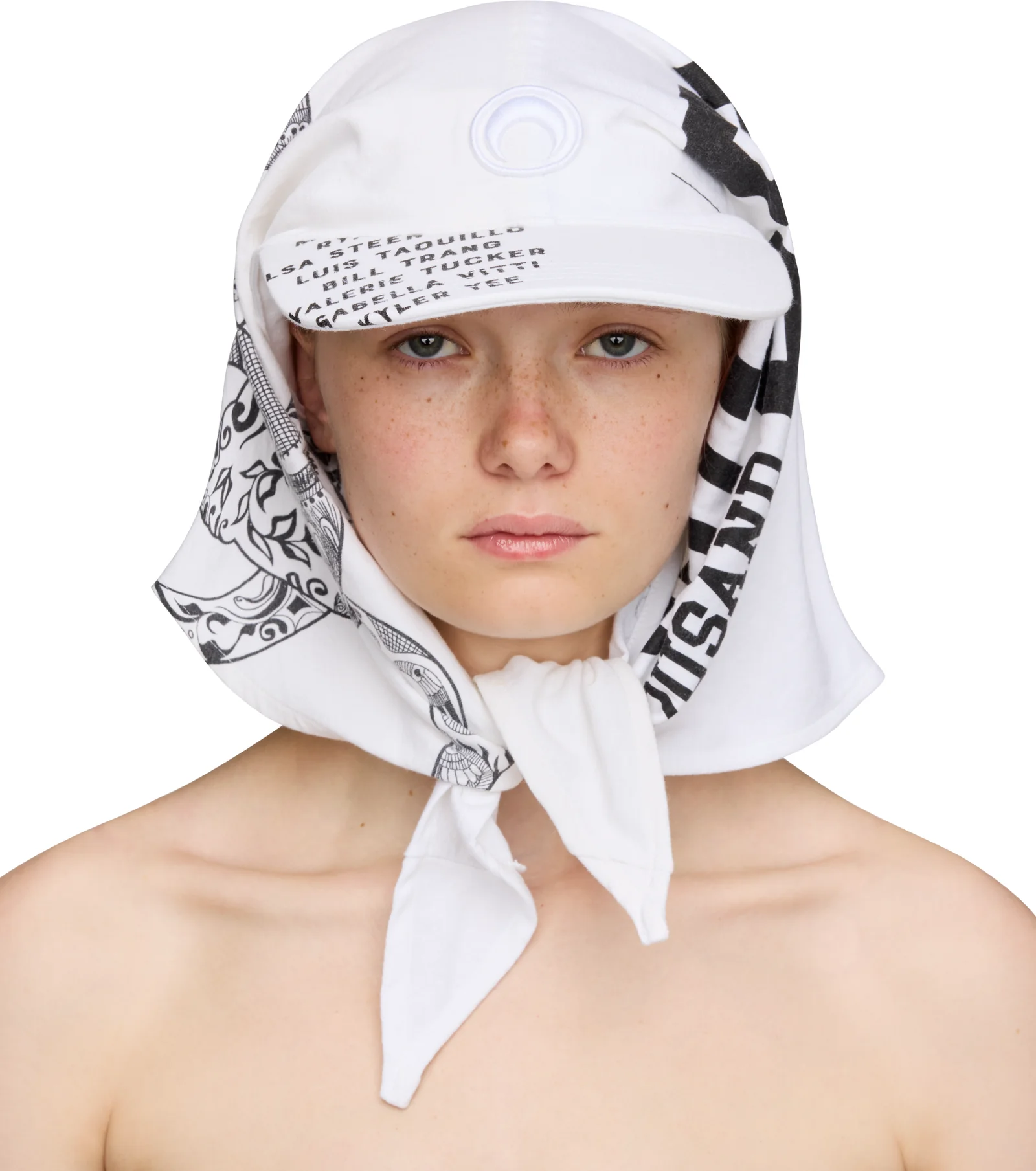 Marine Serre Regenerated Graphic T-Shirts Veiled Cap