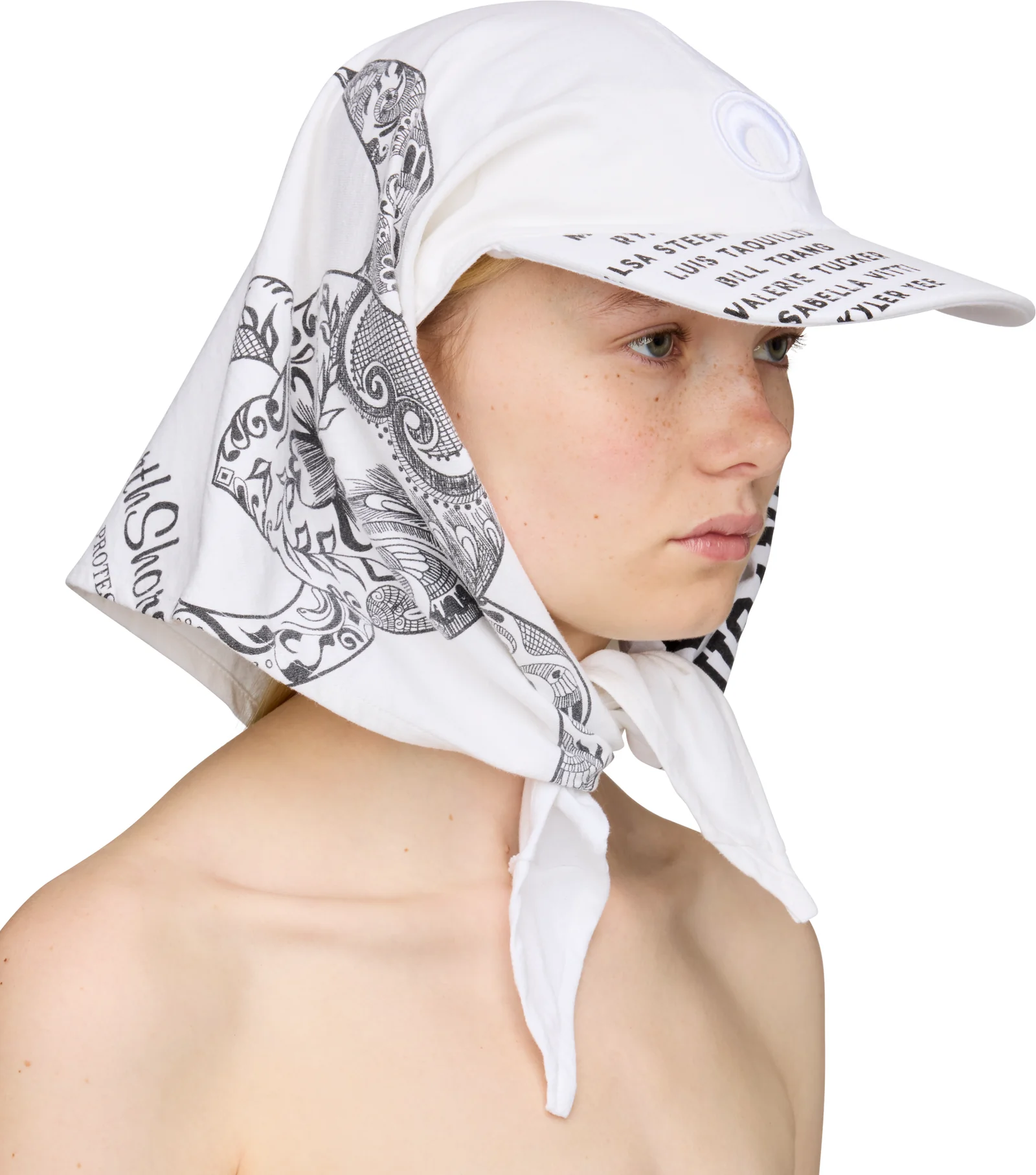 Marine Serre Regenerated Graphic T-Shirts Veiled Cap