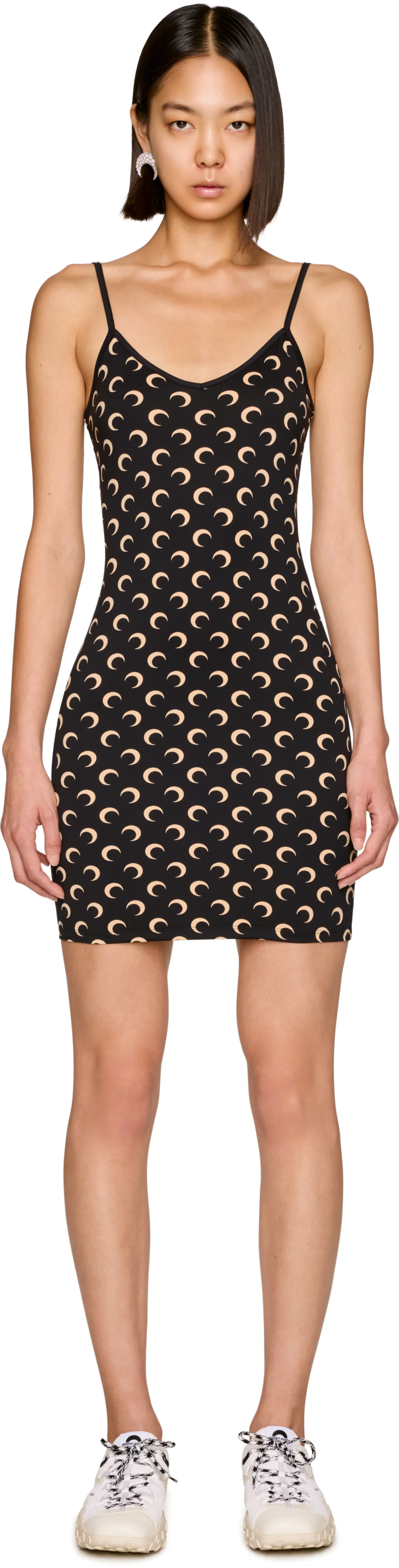 Marine Serre Moon Printed Jersey Straps Mini Dress