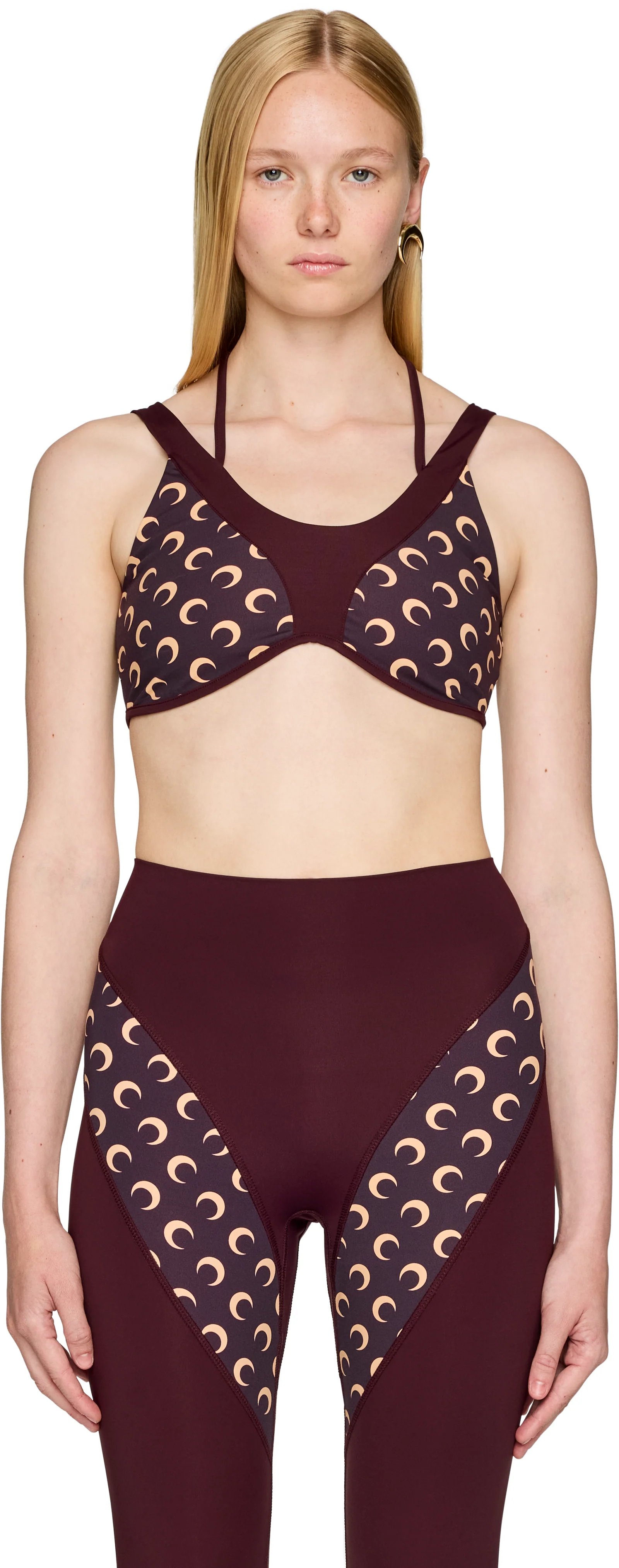 Marine Serre Athleisure Moon Printed Sports Bra