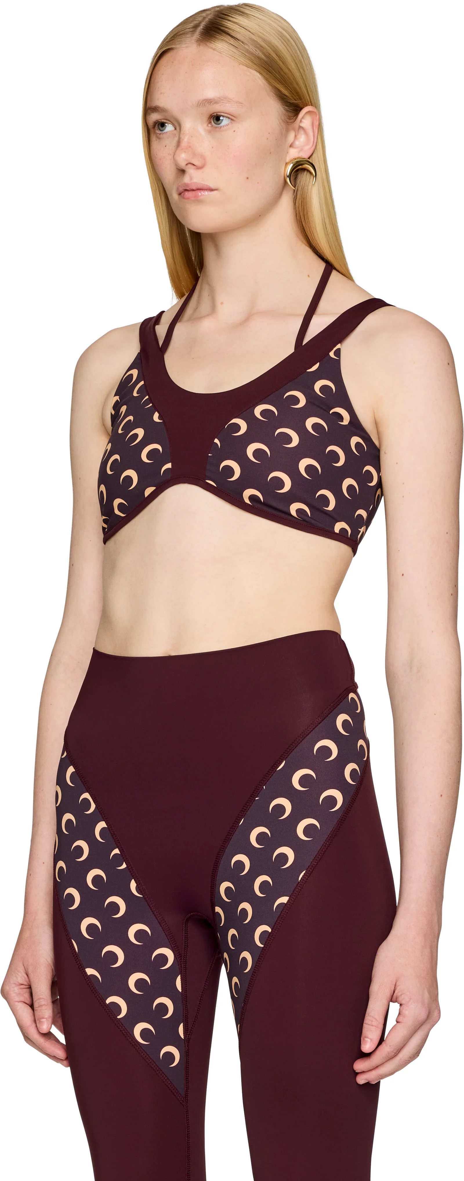 Marine Serre Athleisure Moon Printed Sports Bra