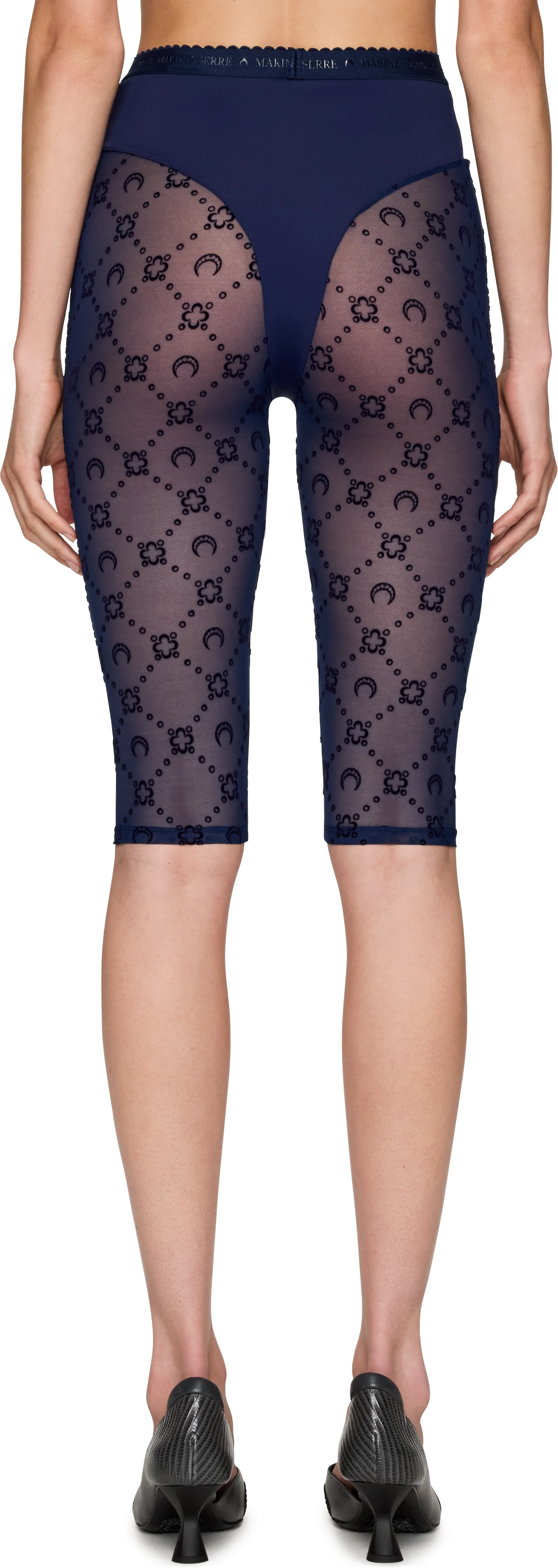 Marine Serre Moonogram Mesh Flock Capri Leggings