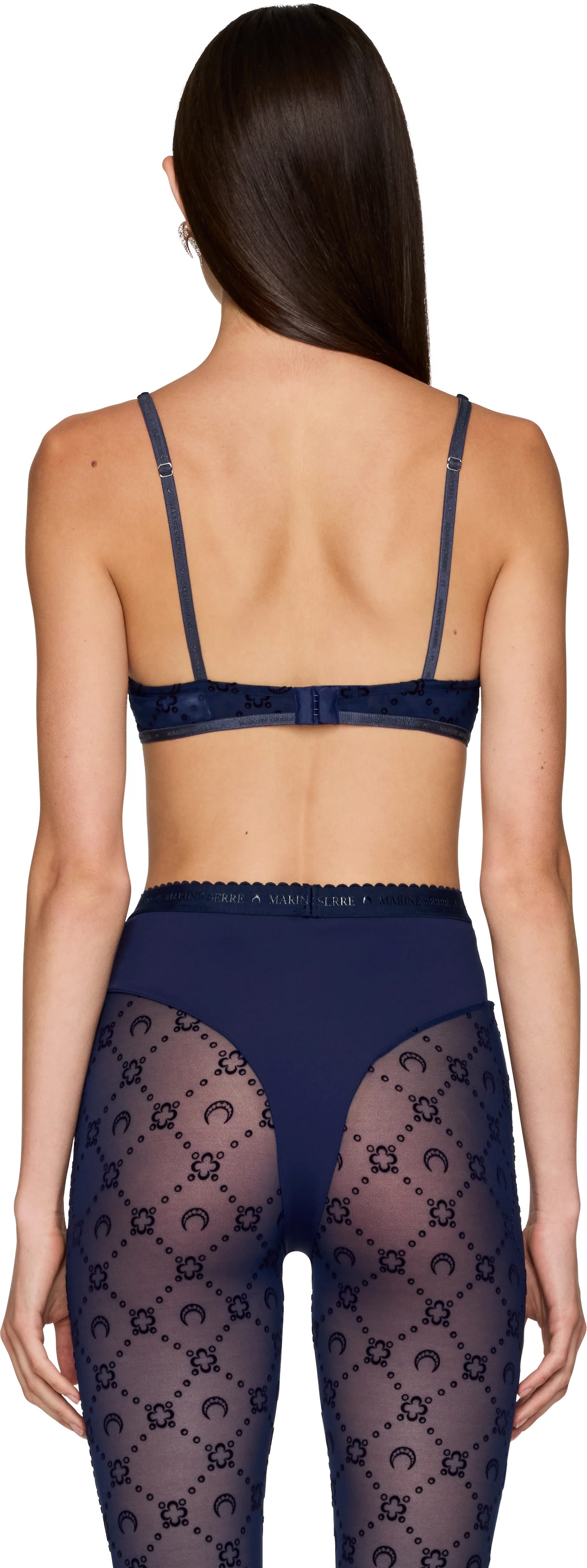 Marine Serre Moonogram Mesh Flock Bra