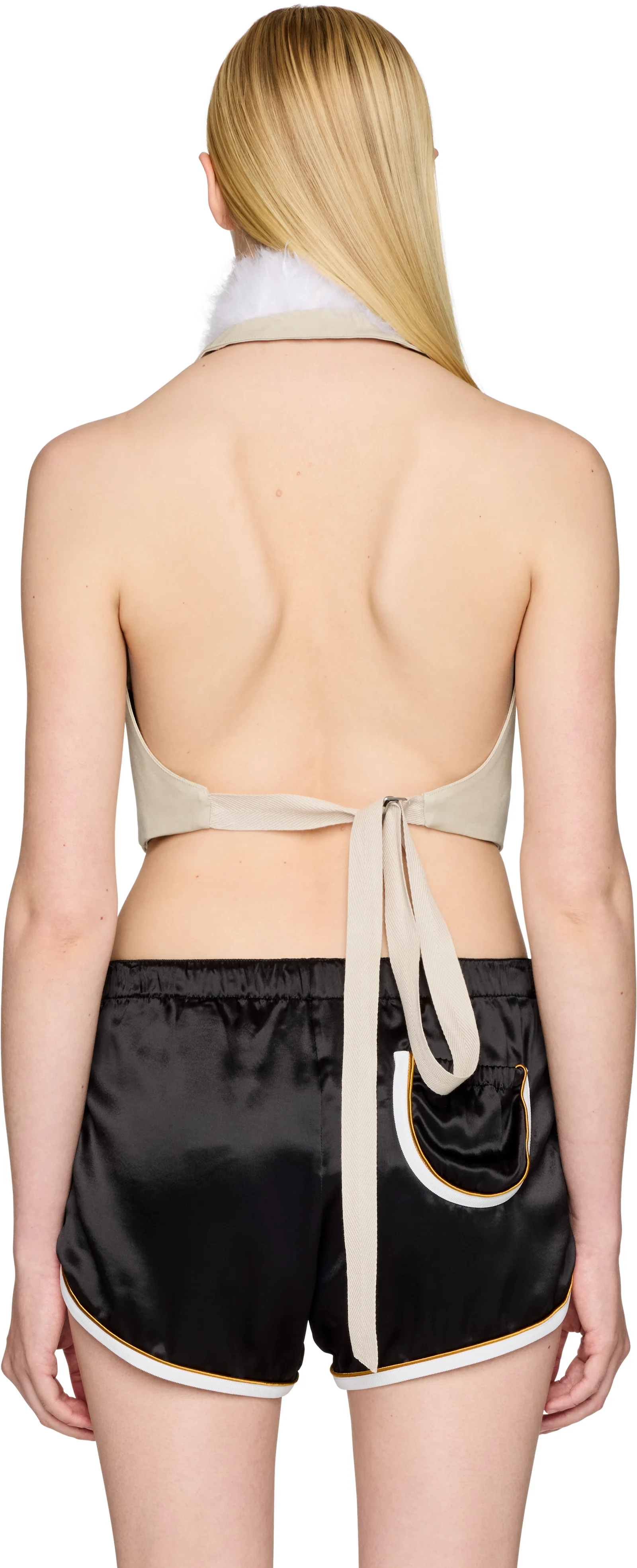 Ann Demeulemeester Idje Feather Open Waistcoat Vest