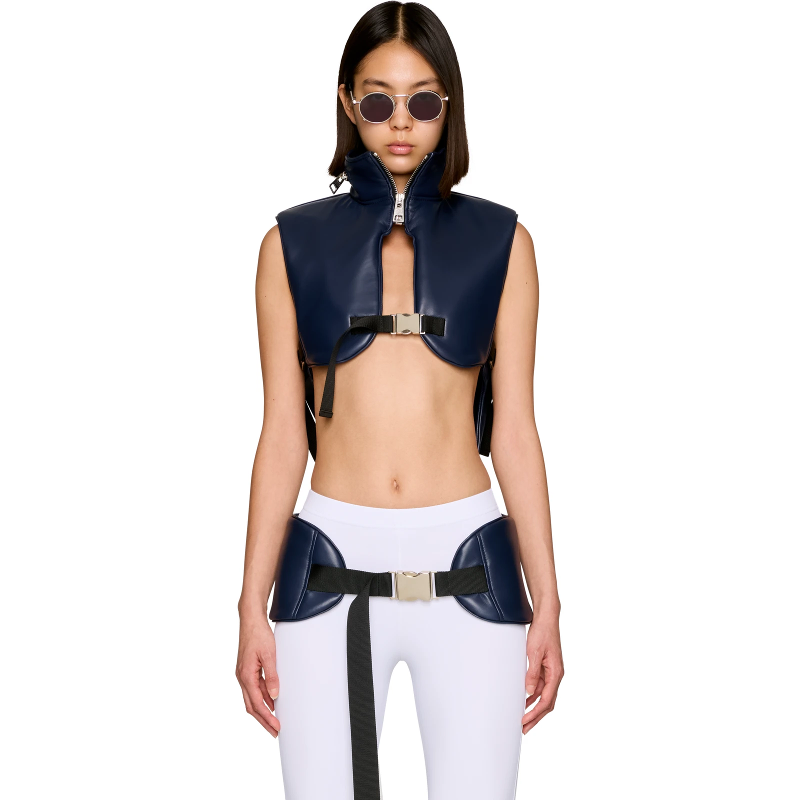 Jean Paul Gaultier Backpack Leather Vest in Blue