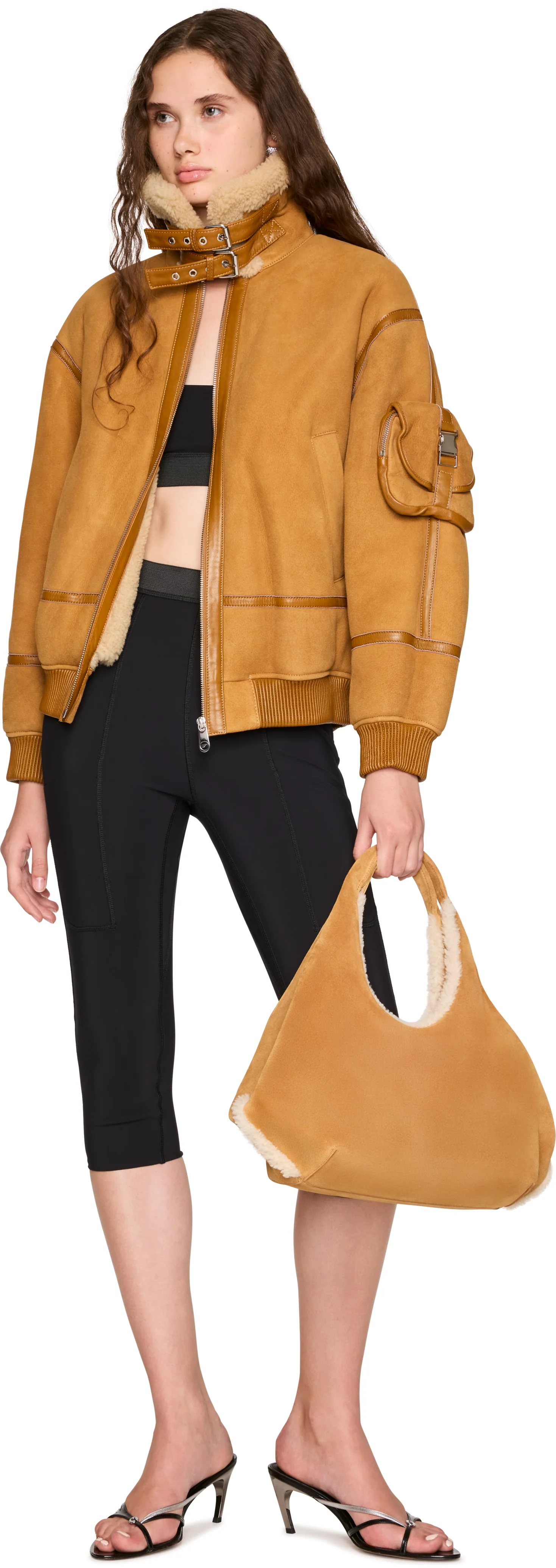 Coperni Shearling Folded Shoulder Bag