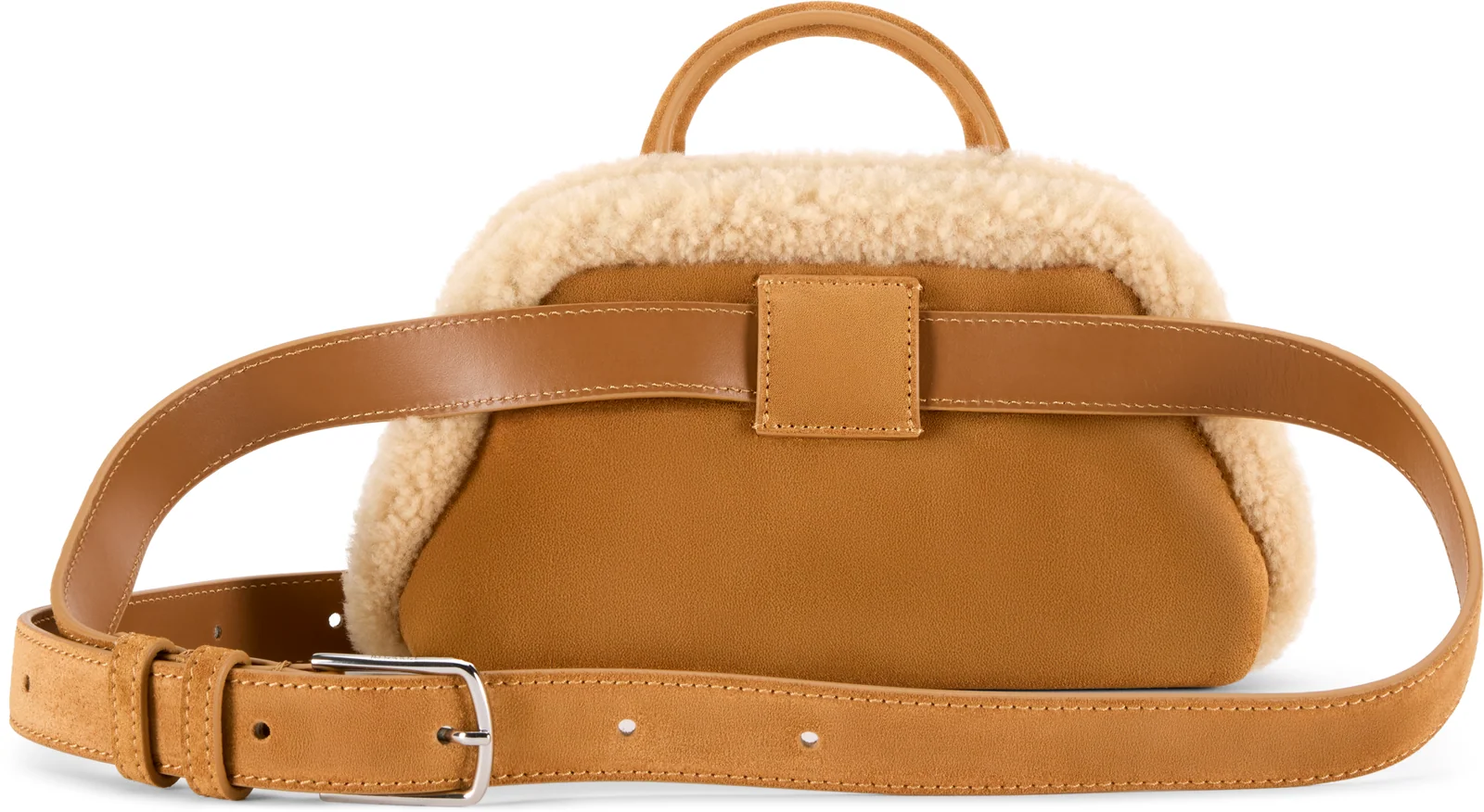 Coperni Shearling Duffle Belt Top Handle Bag