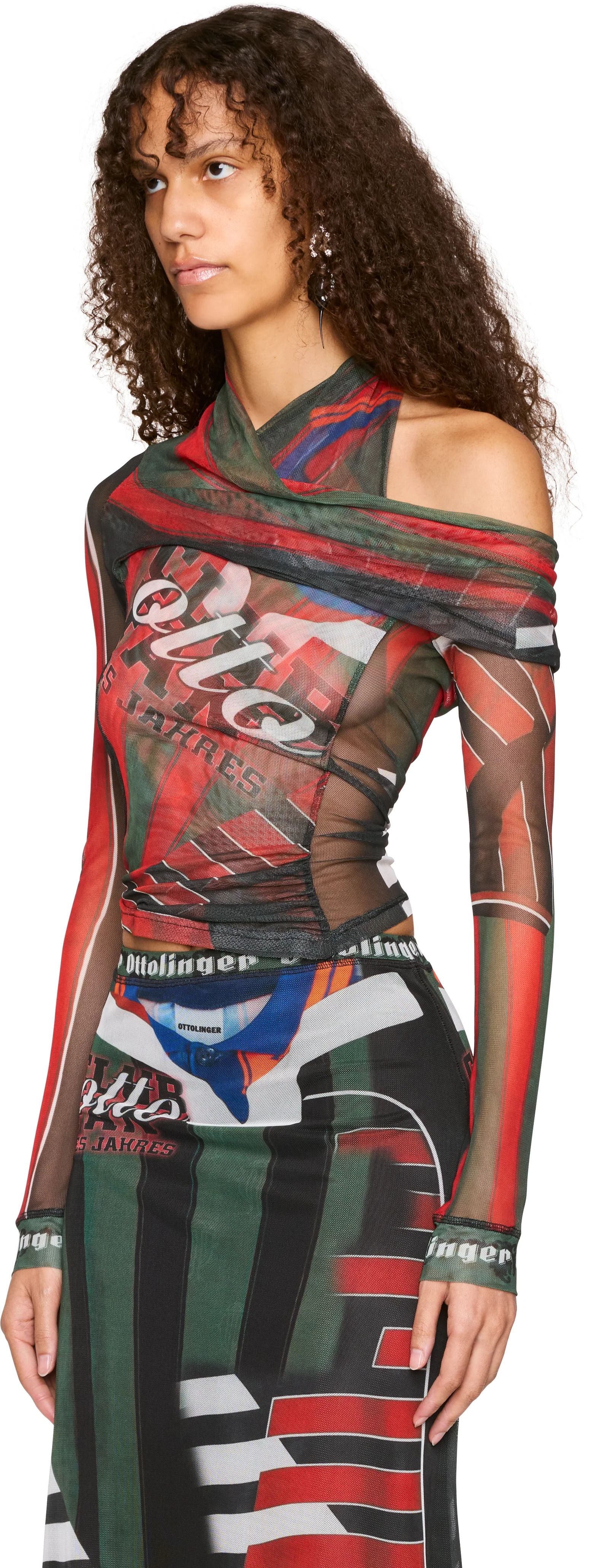 Ottolinger Mesh Twisted Long Sleeve Top