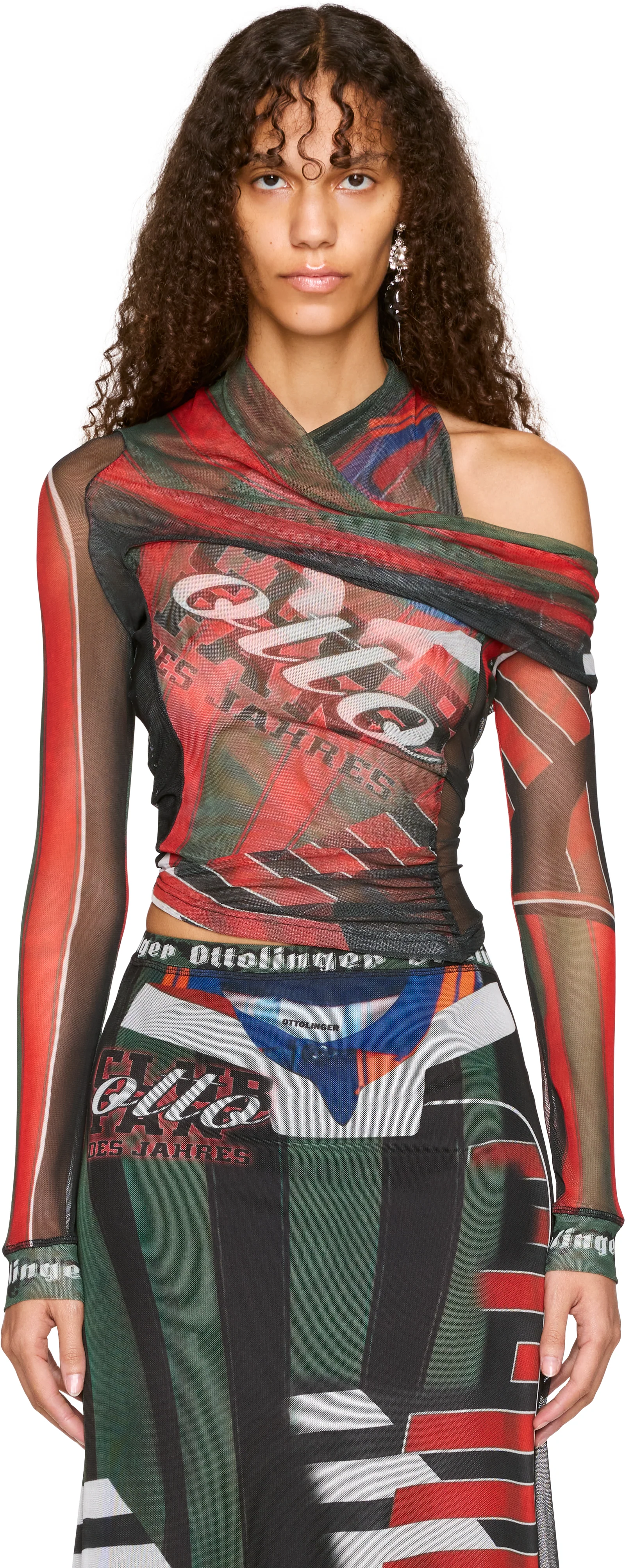 Ottolinger Mesh Twisted Long Sleeve Top